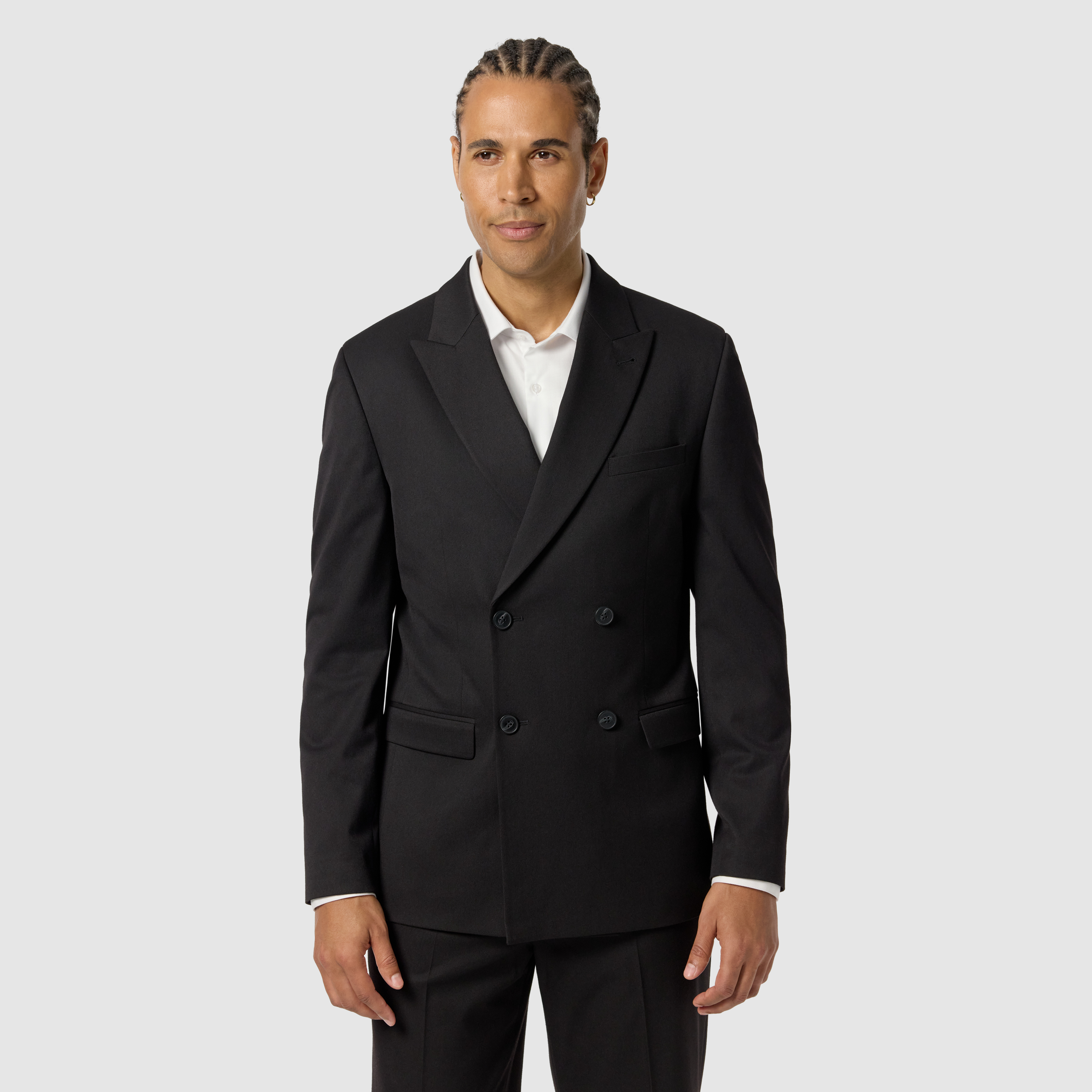 Diamond Double Breasted Slim Stretch Suit Jacket