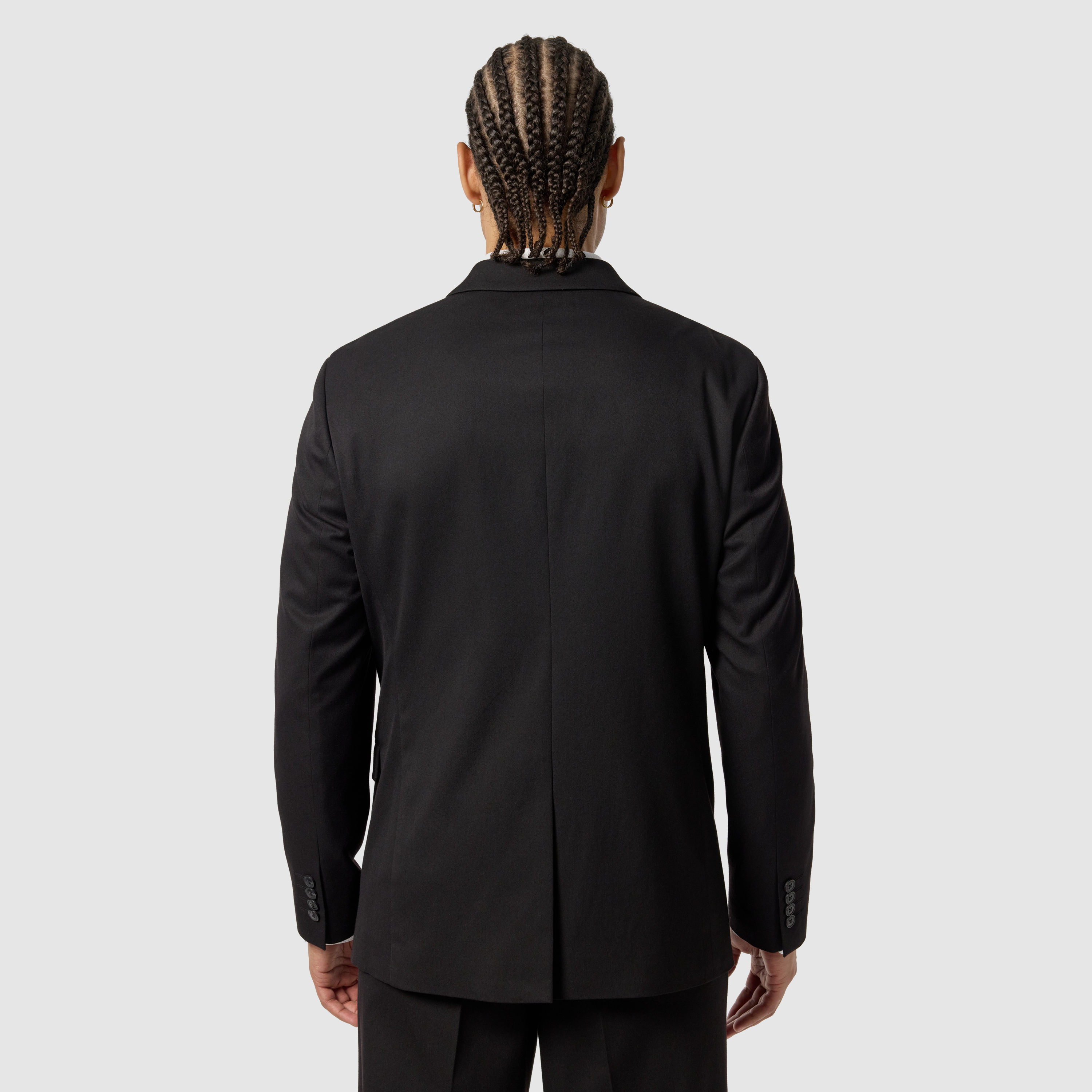Black Diamond Double Breasted Slim Stretch Suit Jacket