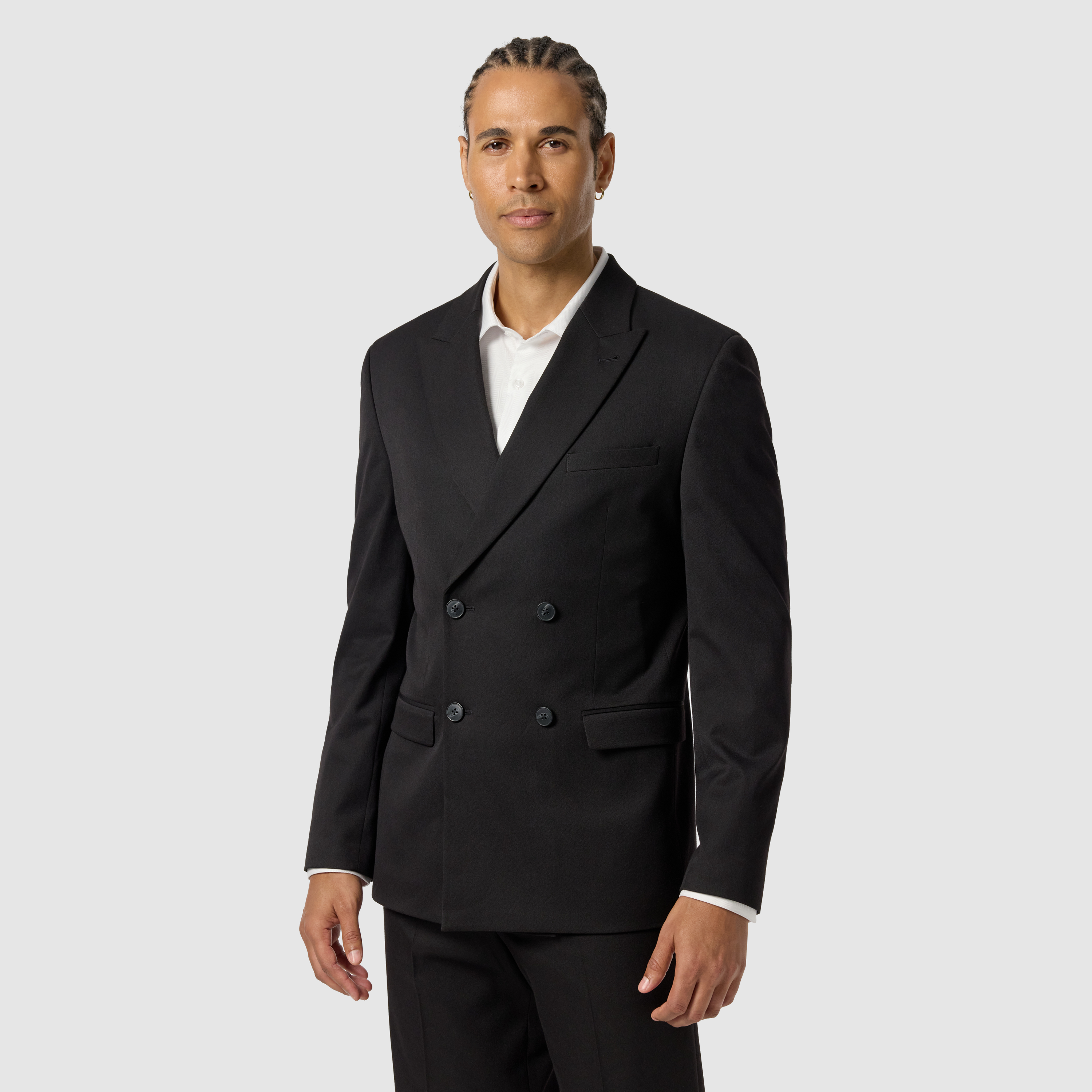  Black Diamond Double Breasted Slim Stretch Full Suit