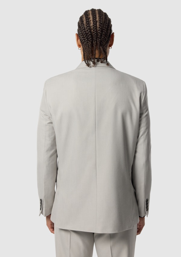 Ice Grey Elm Classic Textured Stretch Suit Jacket