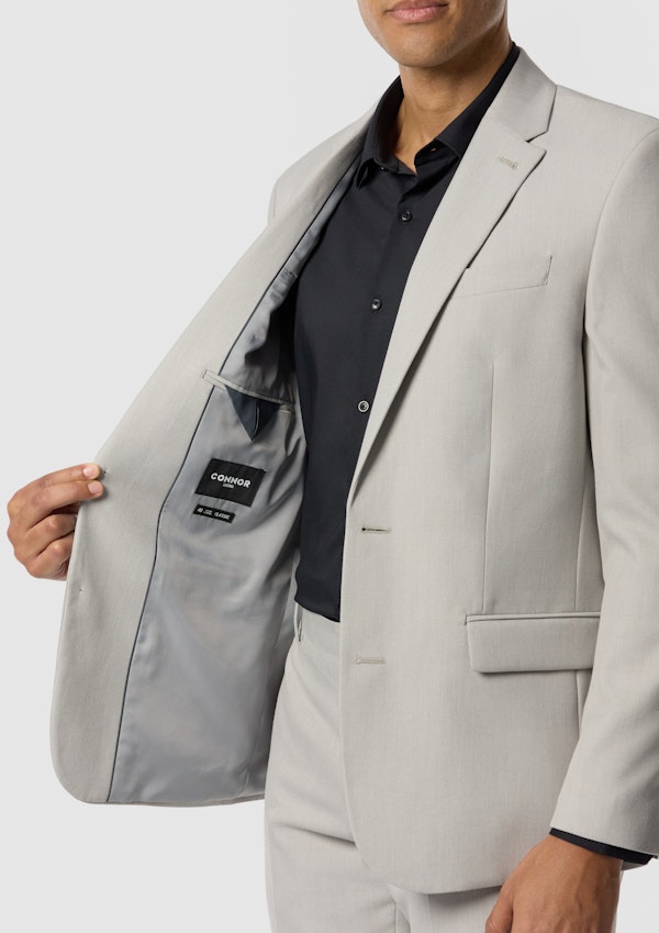Ice Grey Elm Classic Textured Stretch Suit Jacket