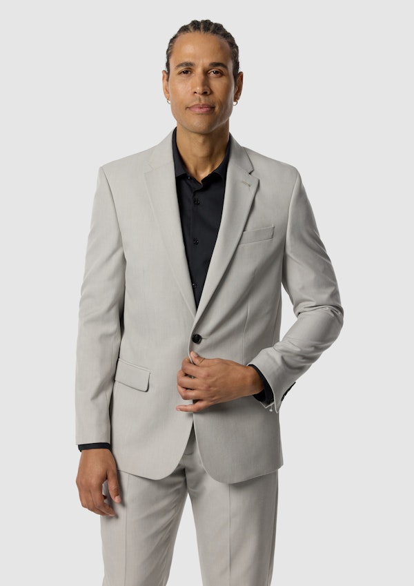 Ice Grey Elm Classic Textured Stretch Suit