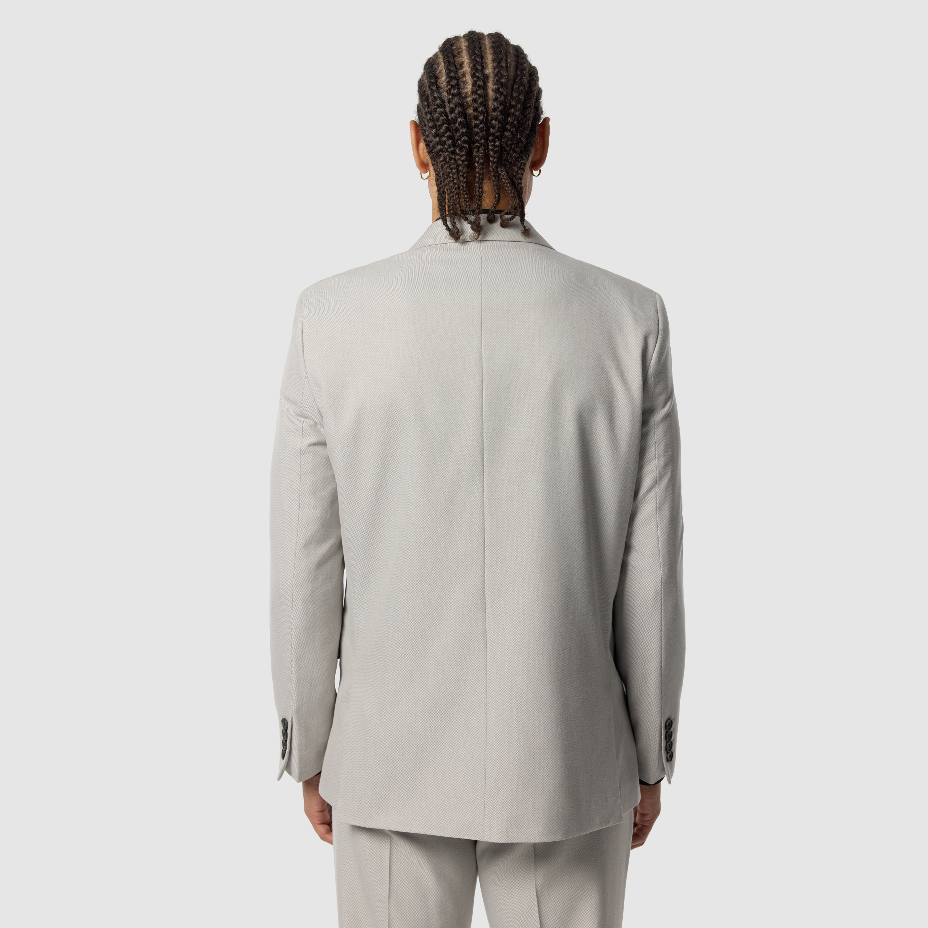 Ice Grey Elm Classic Textured Stretch Suit