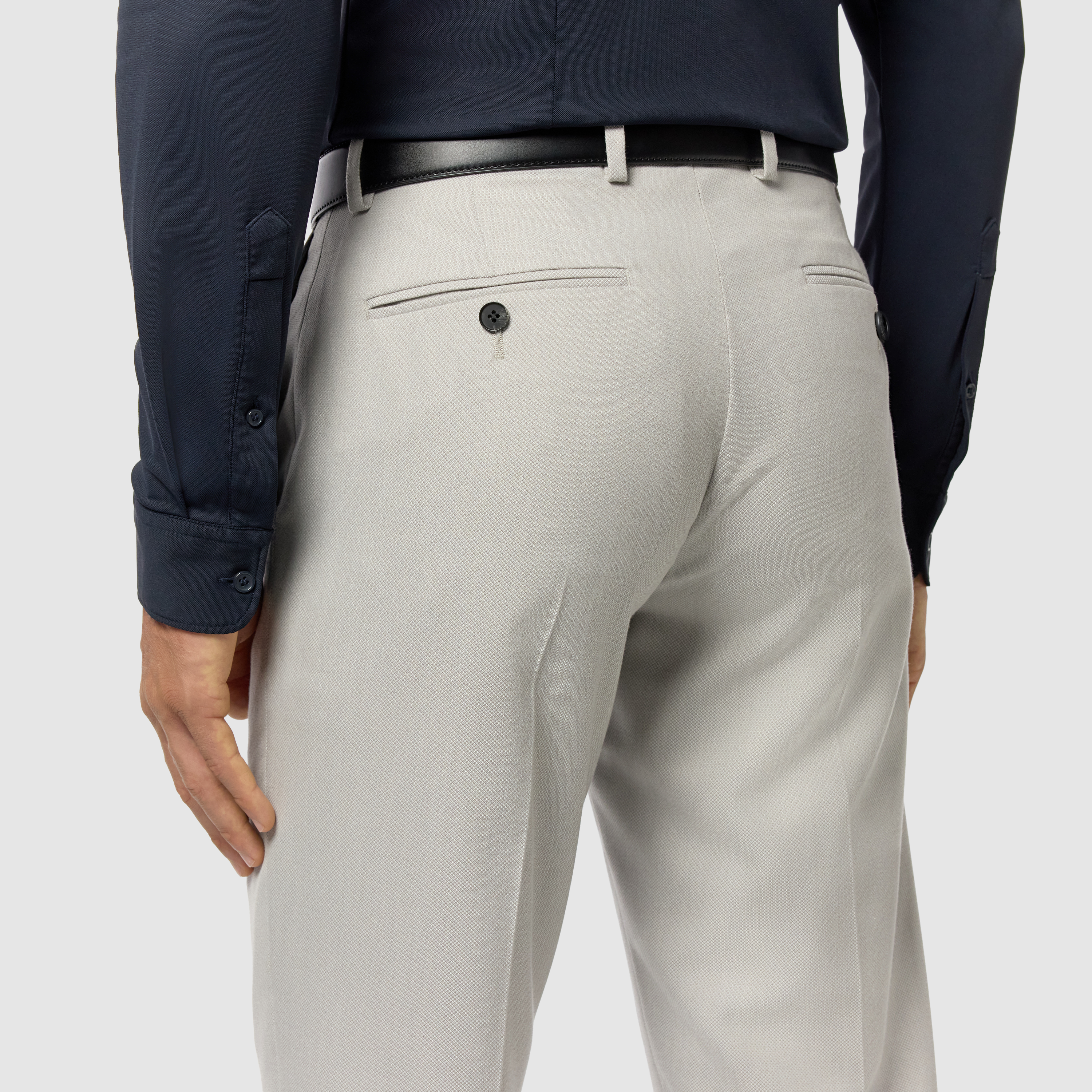  Ice Grey Elm Classic Textured Stretch Suit