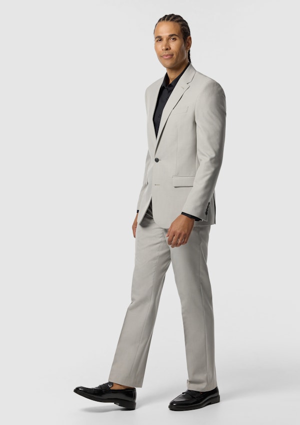 Ice Grey Elm Classic Textured Stretch Suit