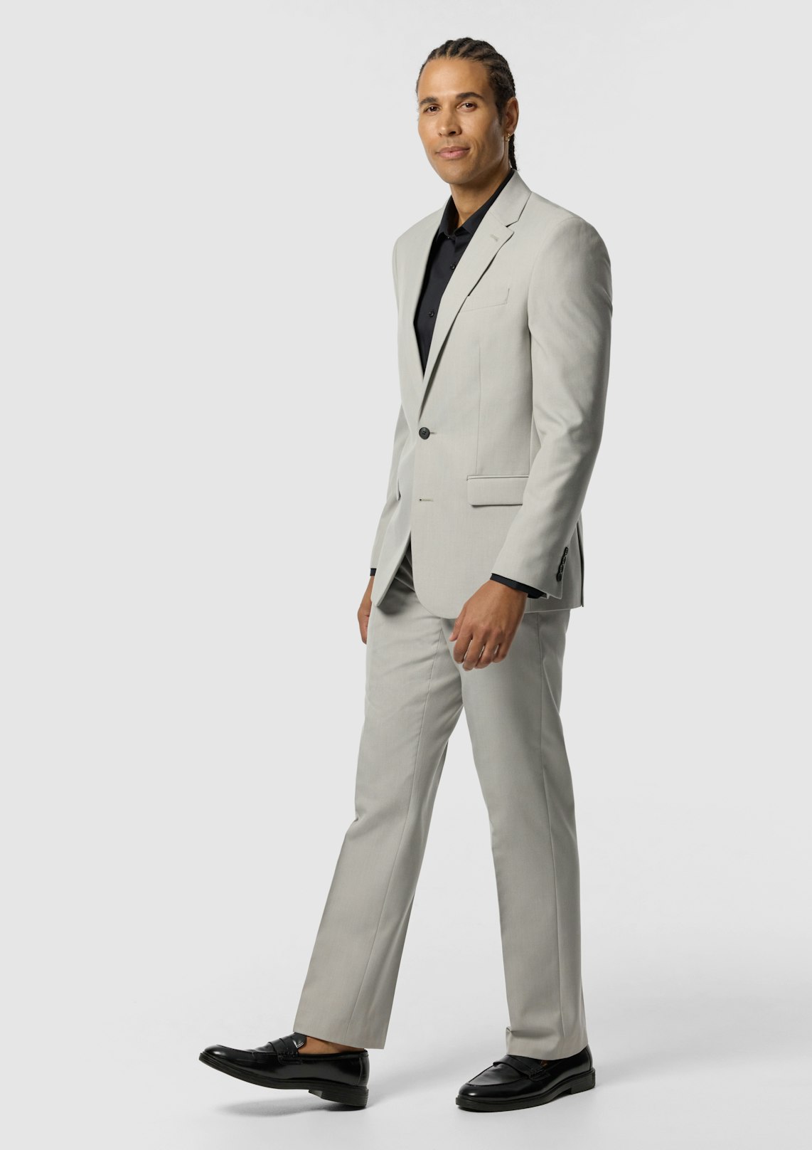 Ice Grey Elm Classic Textured Stretch Suit