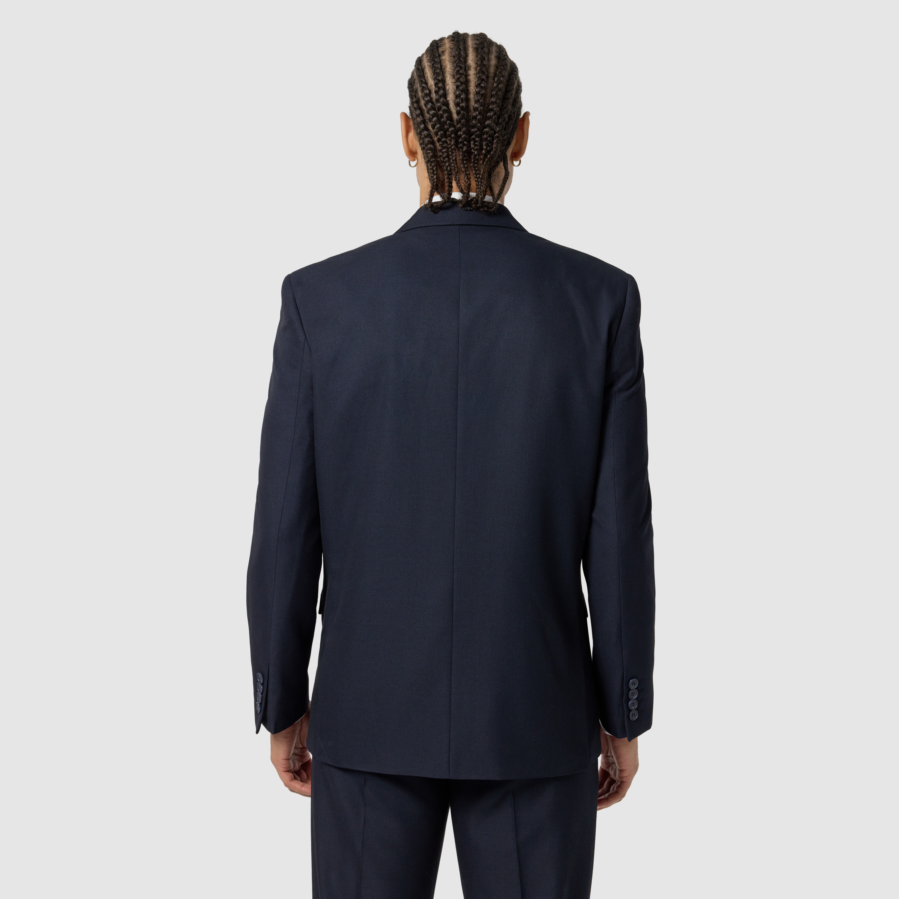 Navy Elm Classic Textured Stretch Suit Jacket