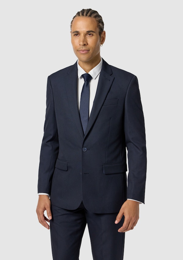 Navy Elm Classic Textured Stretch Suit