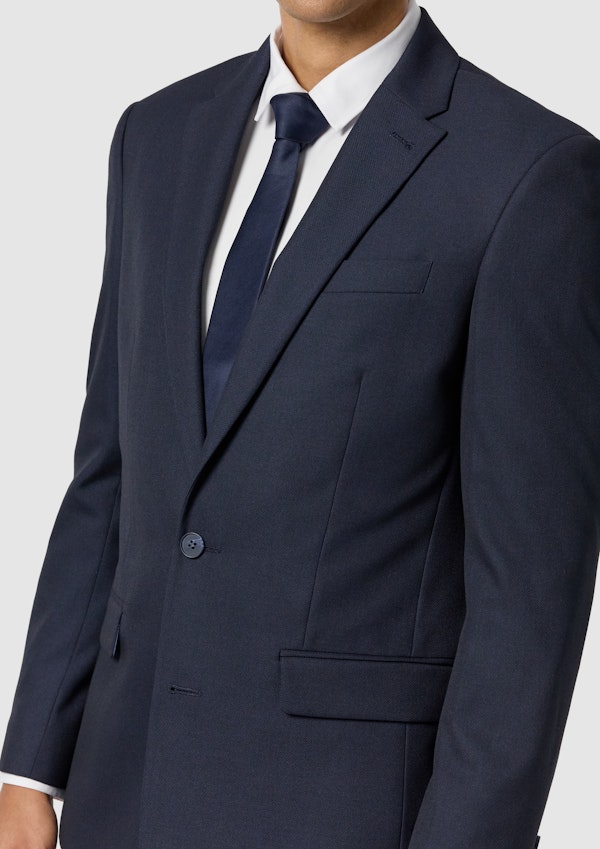 Navy Elm Classic Textured Stretch Suit