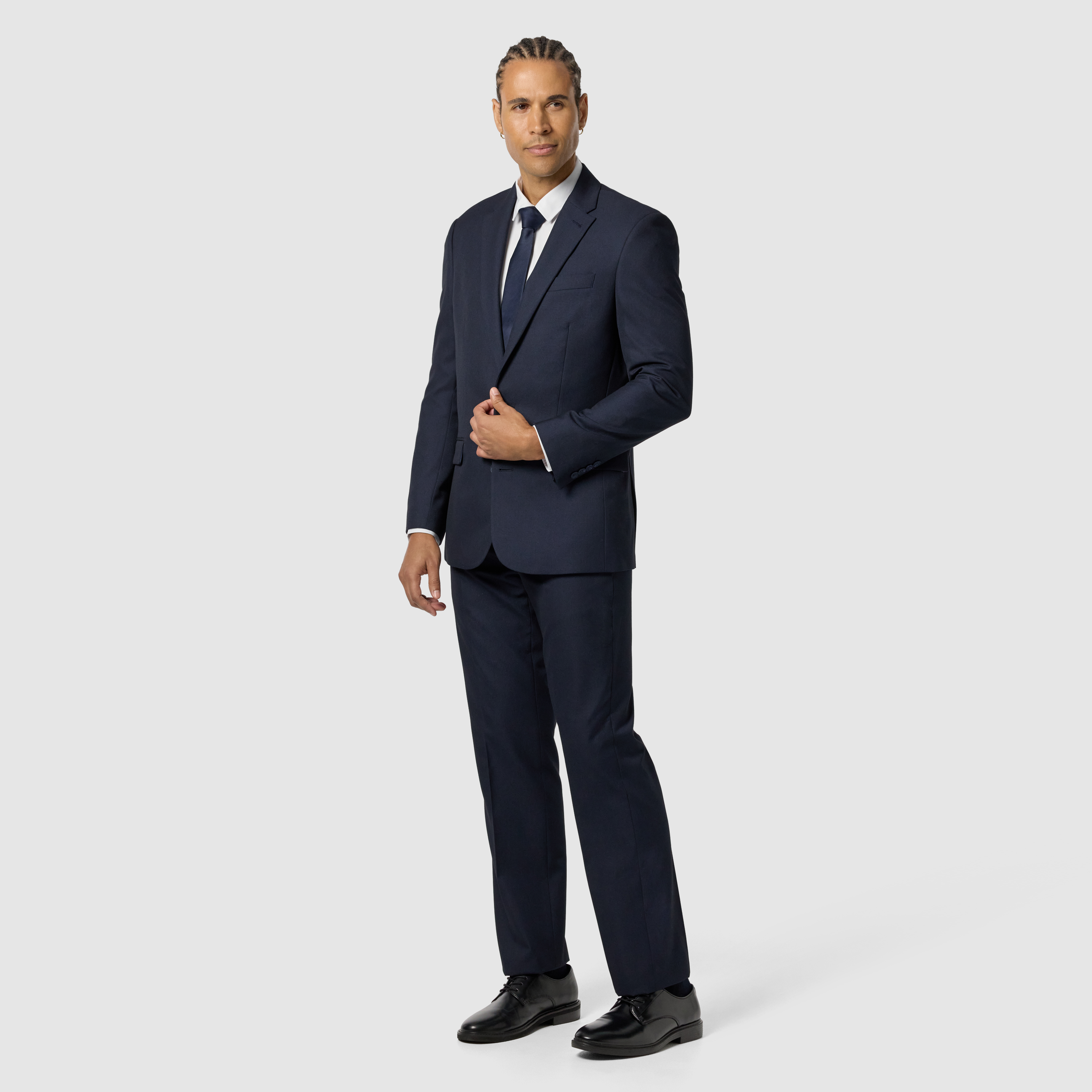 Navy Elm Classic Textured Stretch Suit