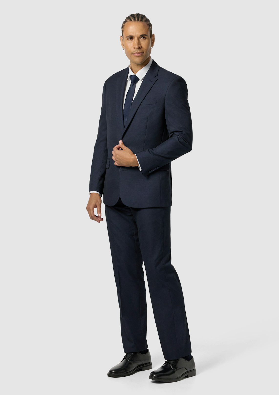 Navy Elm Classic Textured Stretch Suit