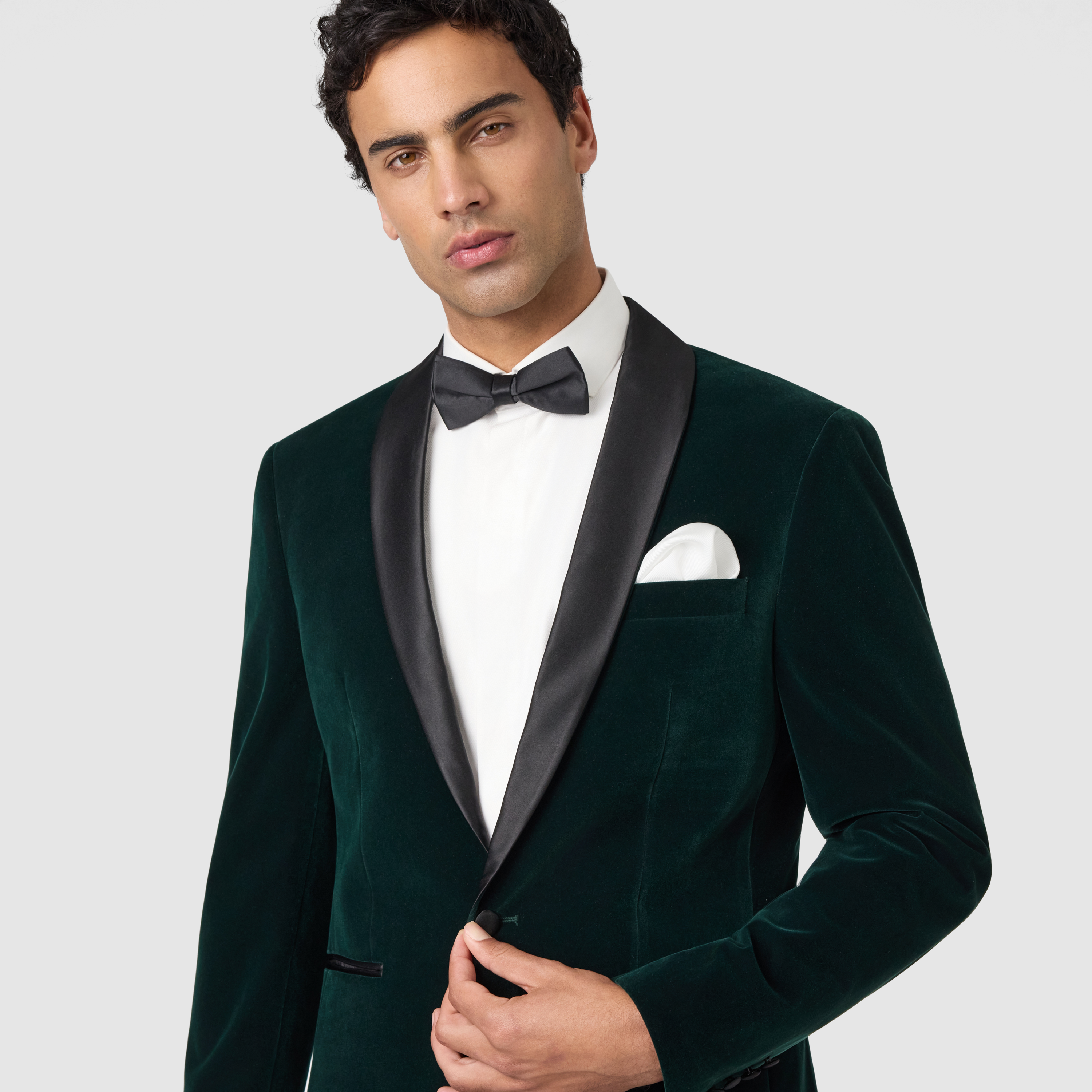 Dark Green Joel Velvet Slim Jacket