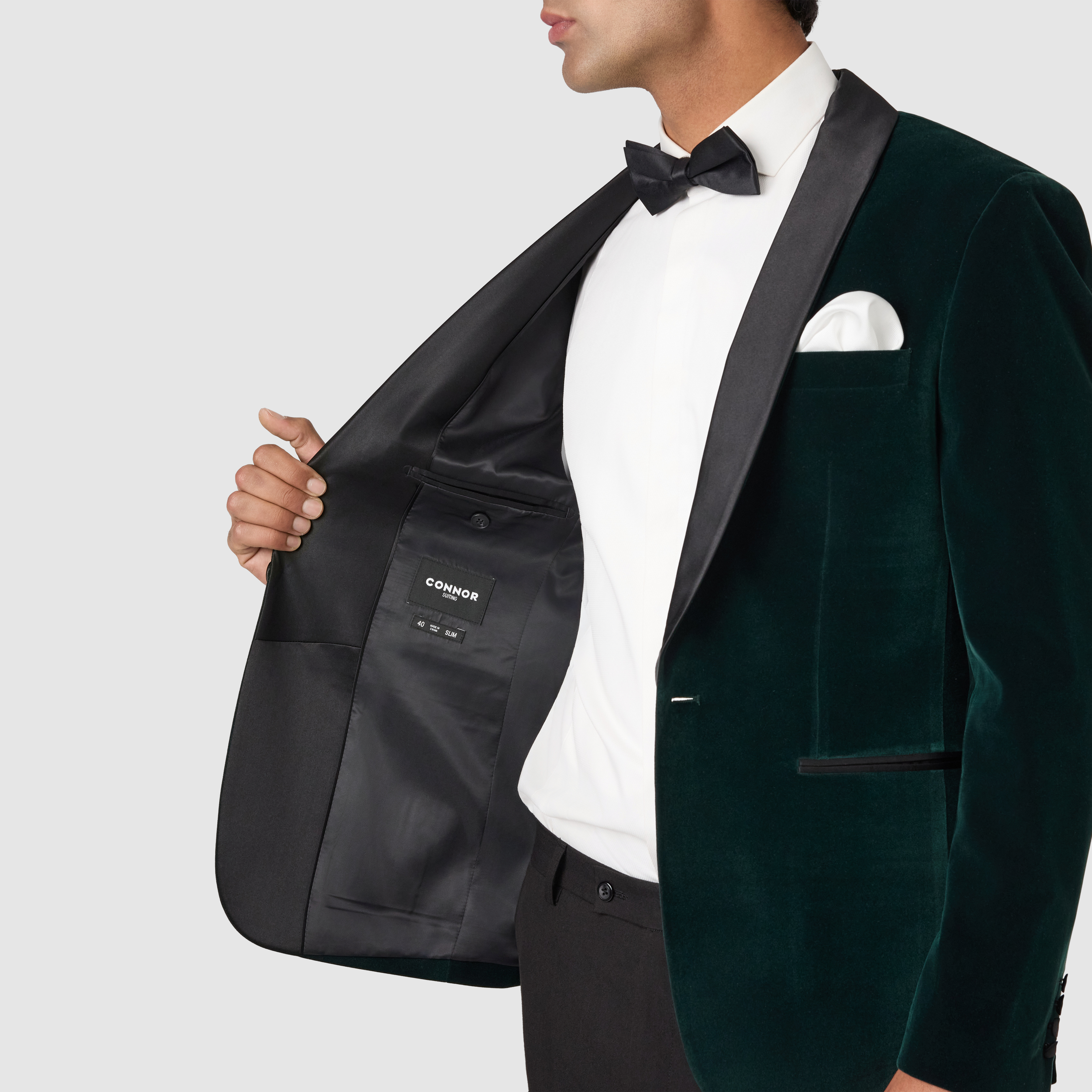 Dark Green Joel Velvet Slim Jacket