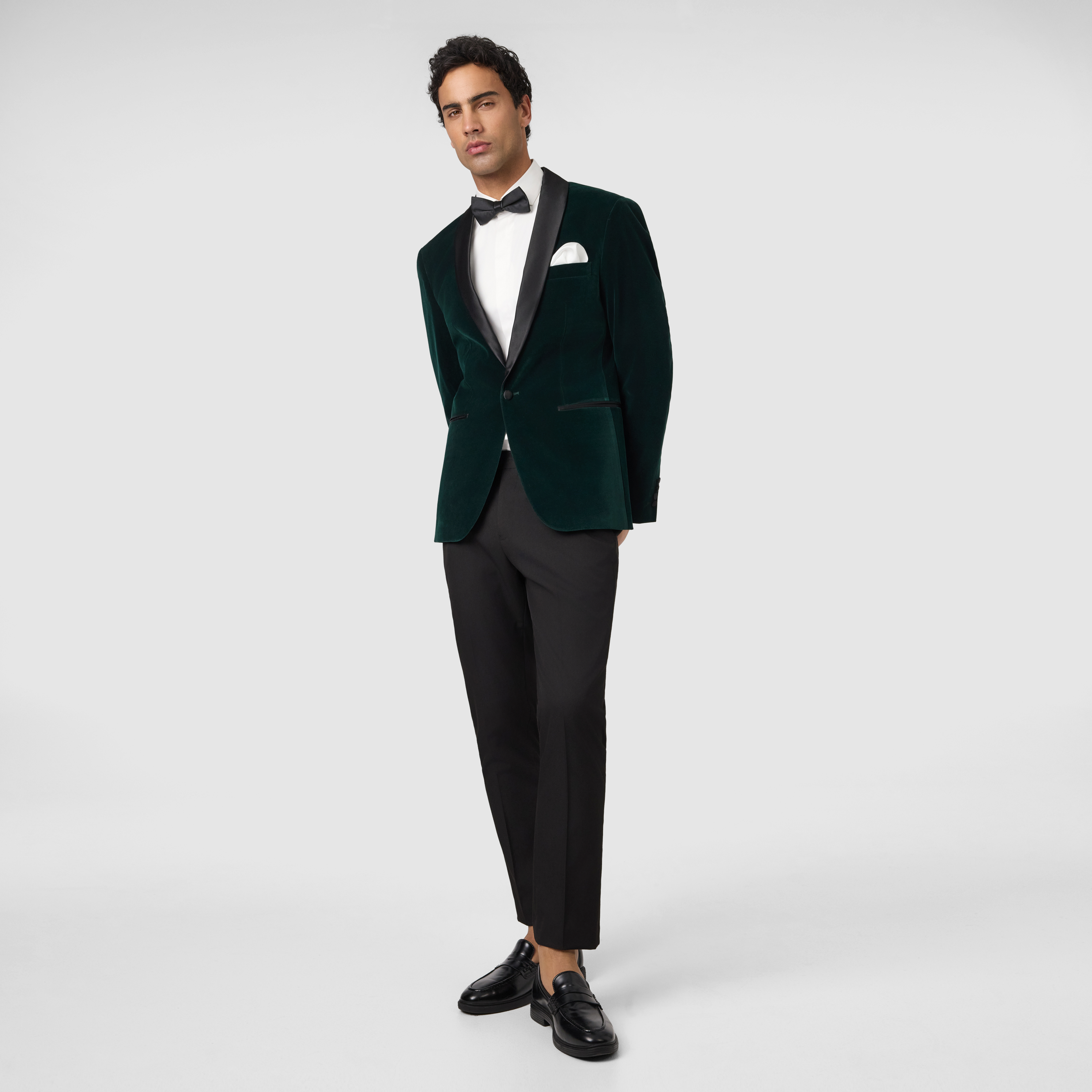 Dark Green Joel Velvet Slim Jacket