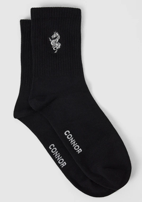 Dragon Embroidered Sock