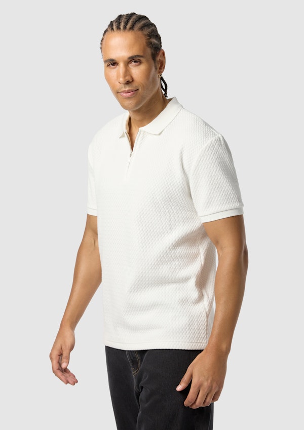 White Manny Quarter Zip Smart Polo