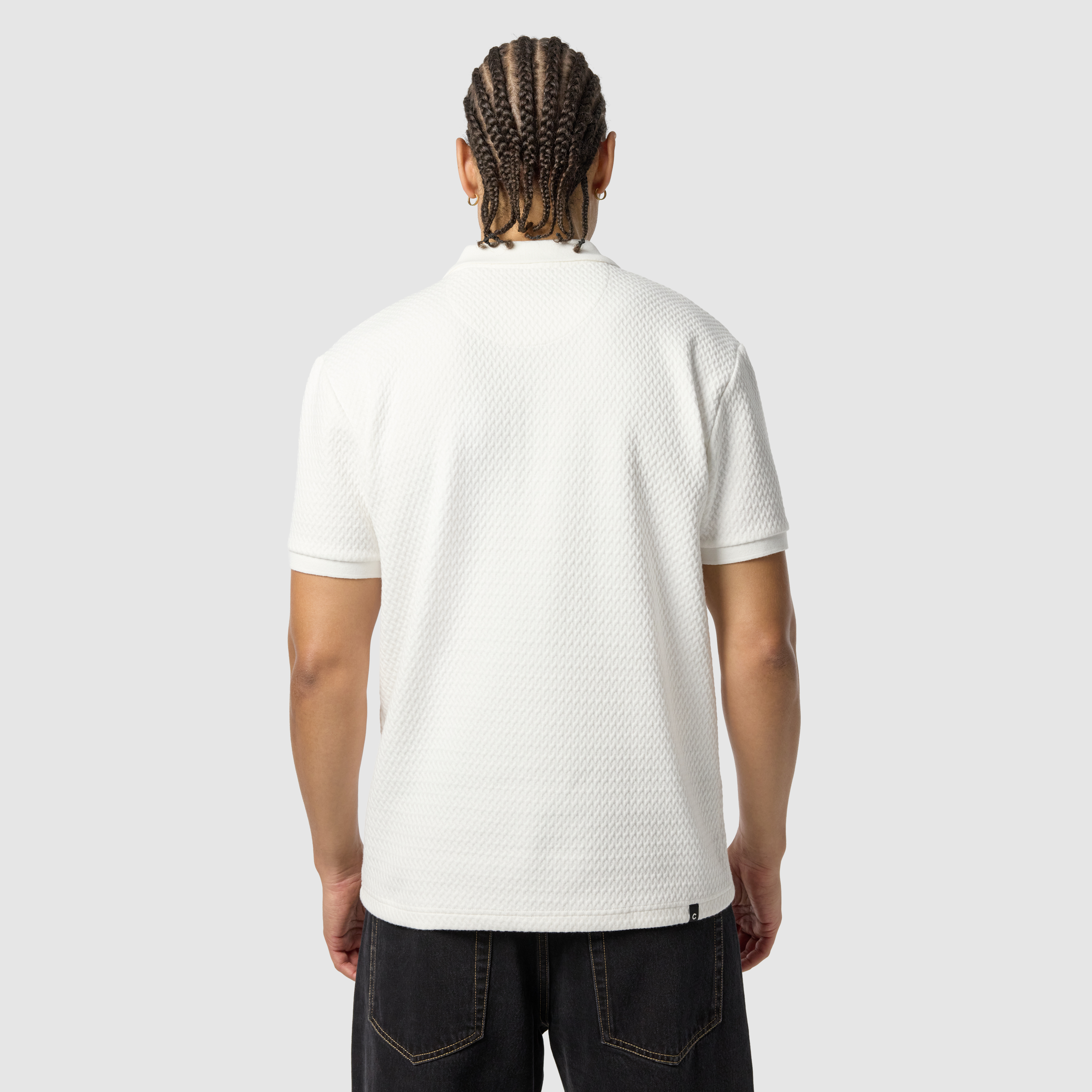 White Manny Quarter Zip Smart Polo