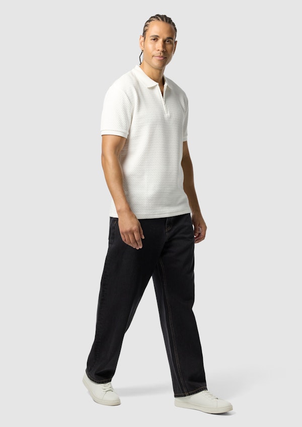 White Manny Quarter Zip Smart Polo