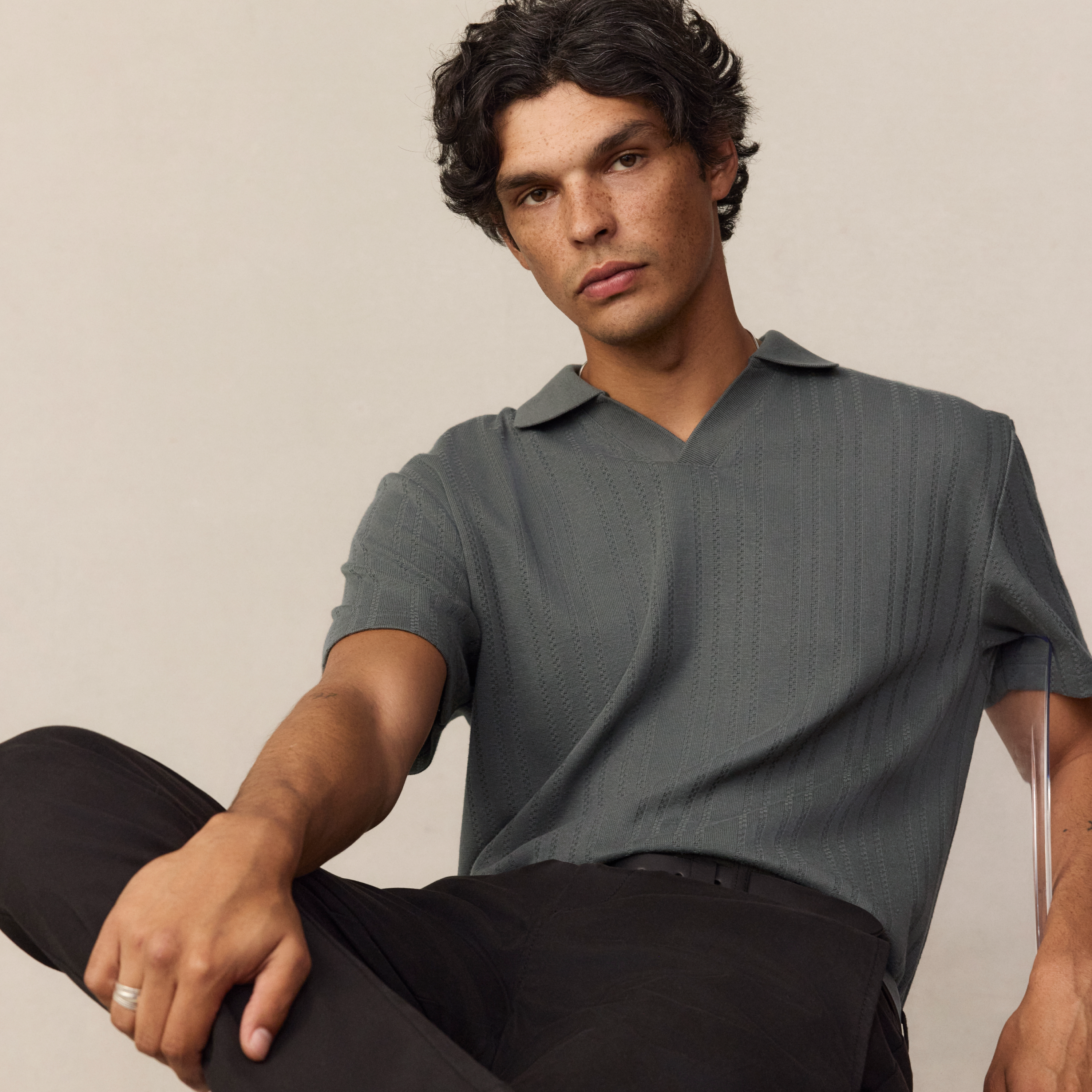Green Basil Classic Smart Knit Polo