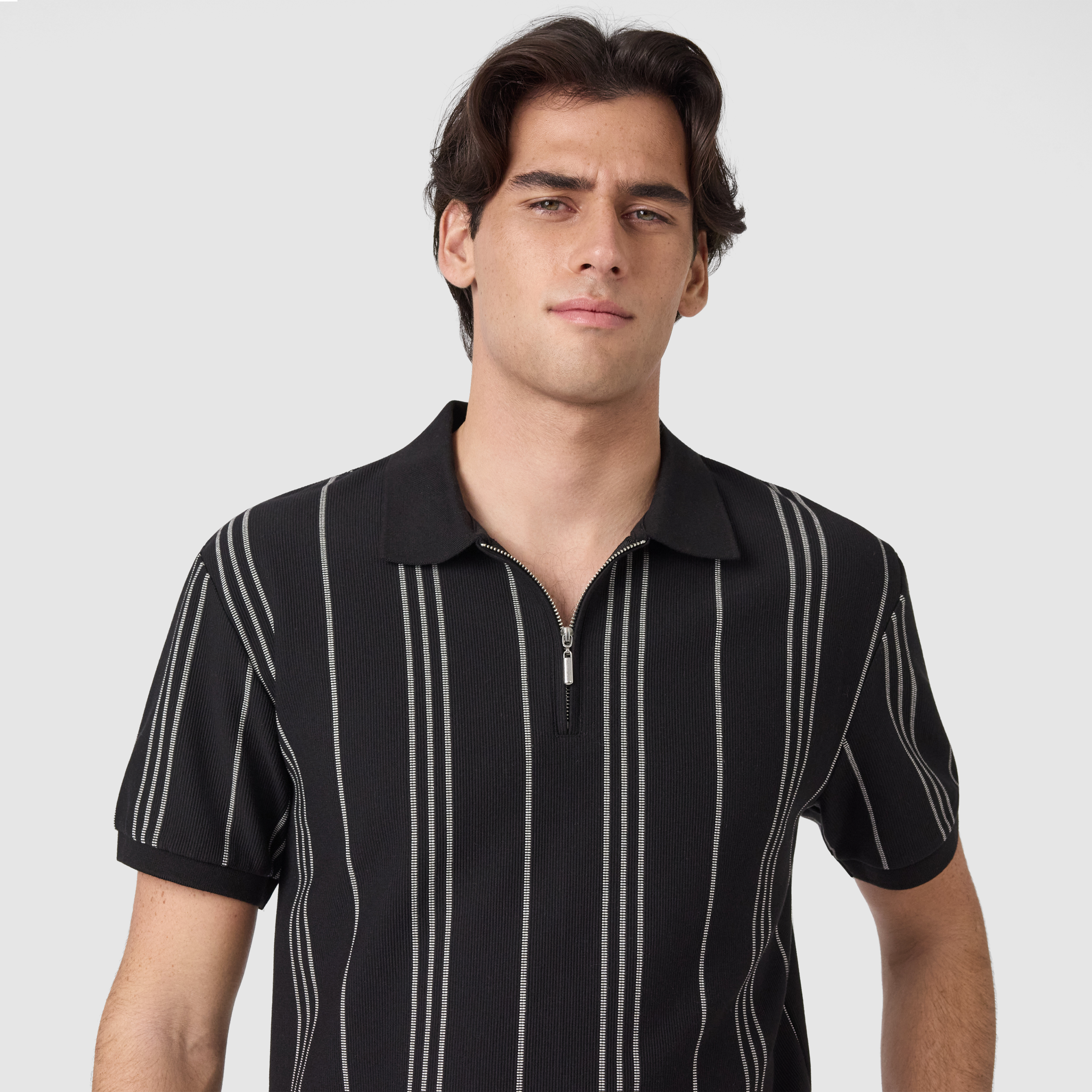 Black Branson Classic Quarter Zip Smart Polo
