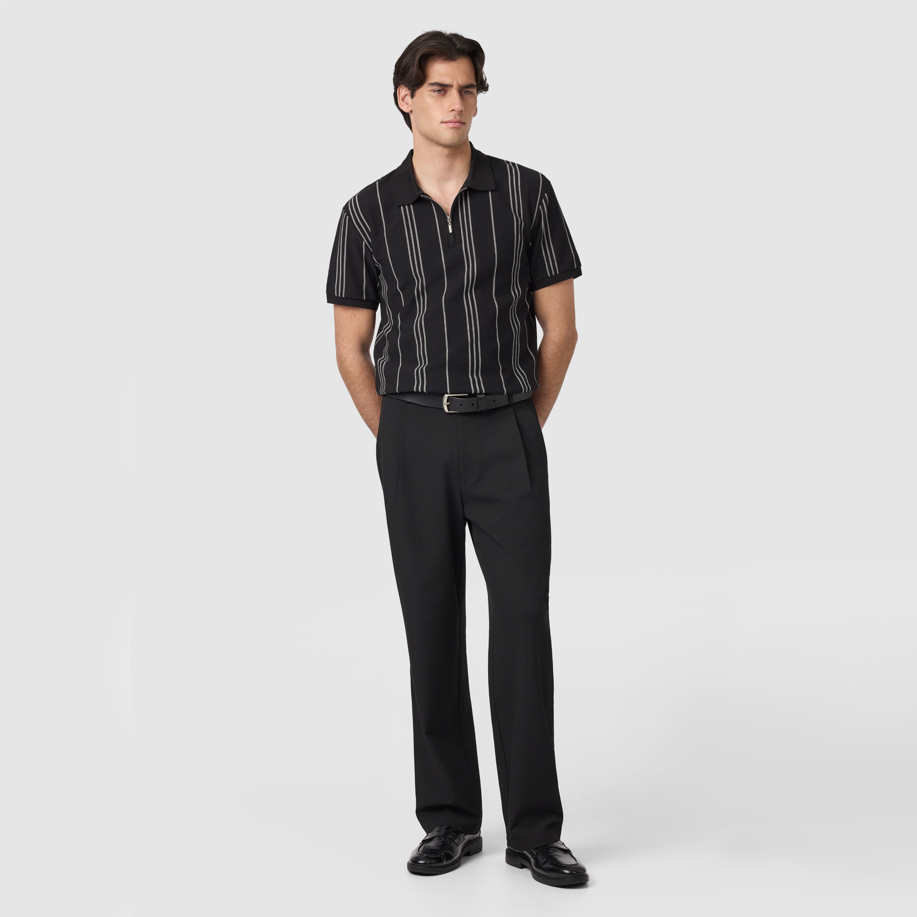 Black Branson Classic Quarter Zip Smart Polo