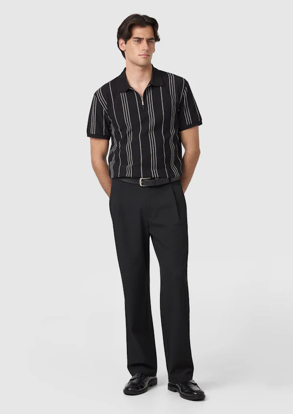 Black Branson Classic Quarter Zip Smart Polo