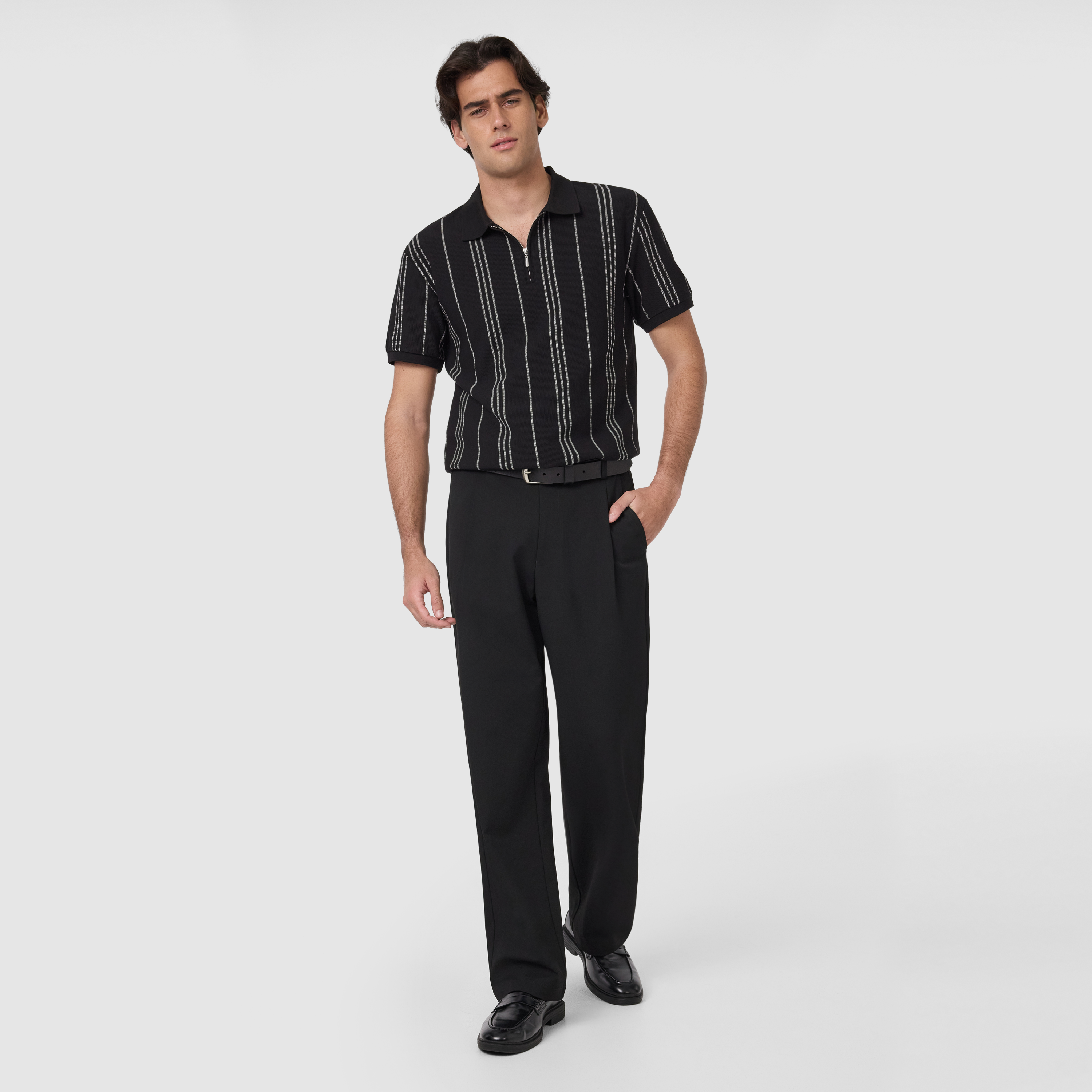 Black Branson Classic Quarter Zip Smart Polo