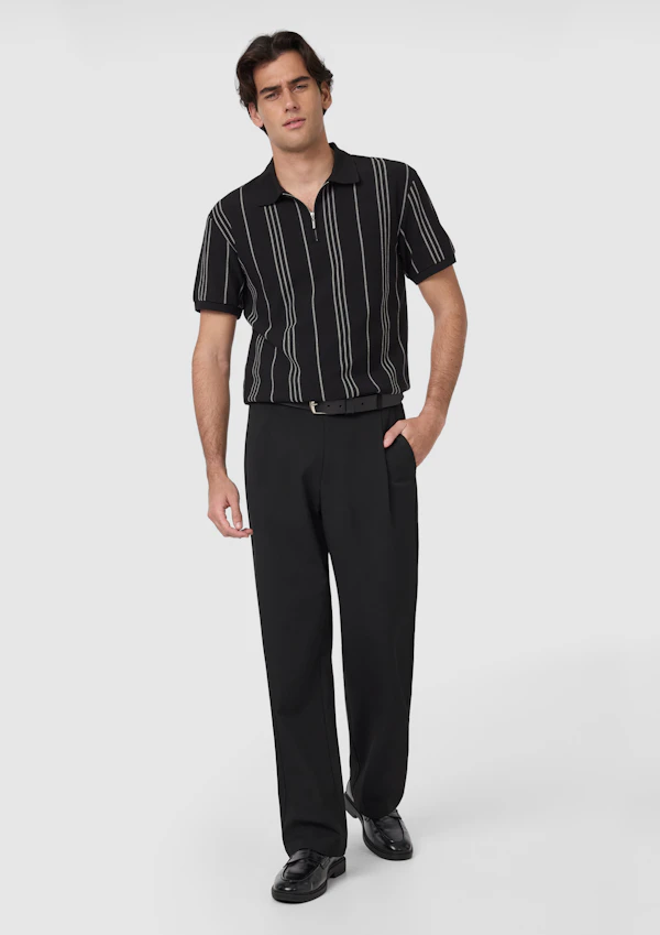 Black Branson Classic Quarter Zip Smart Polo