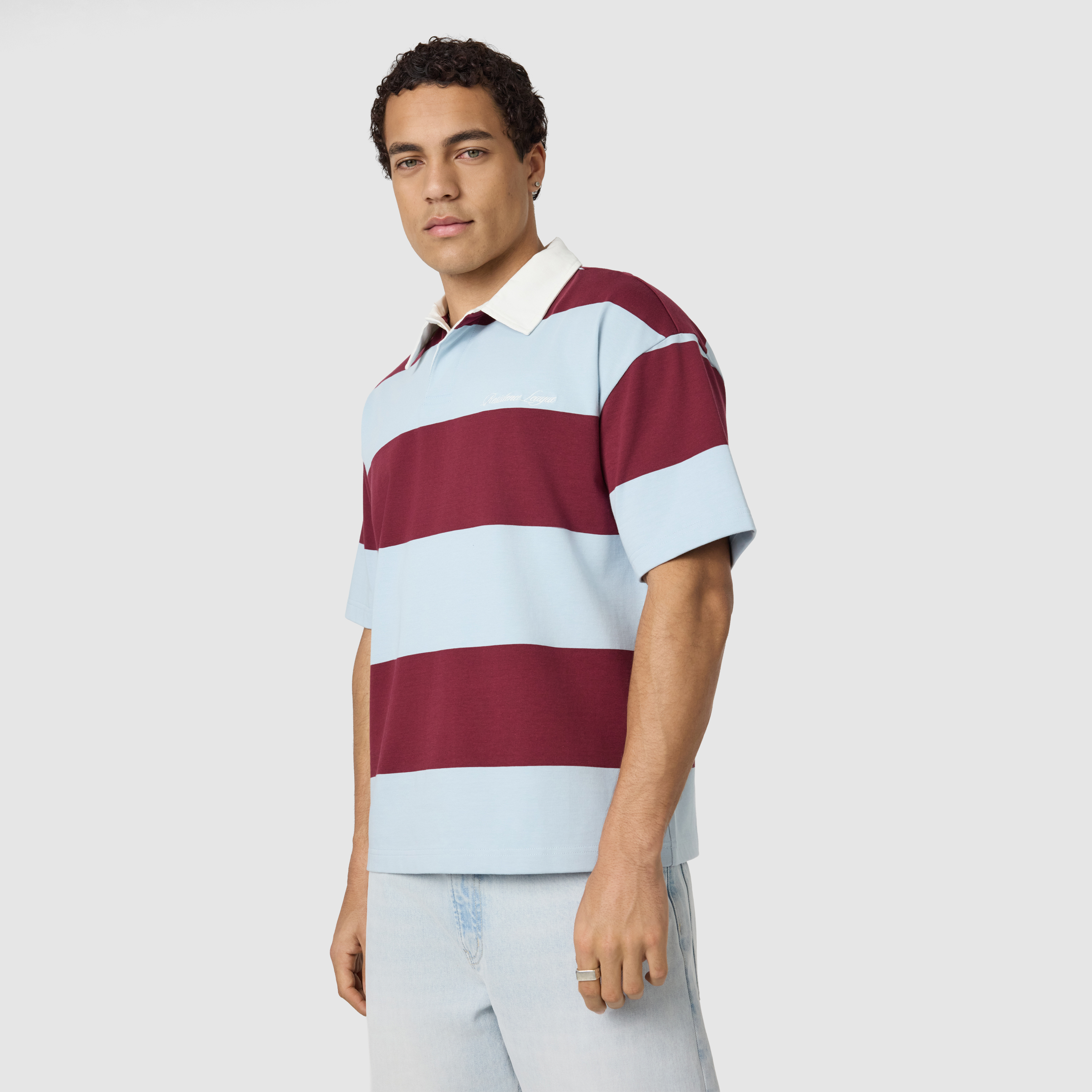 Wine Finn Boxy Rugby Polo