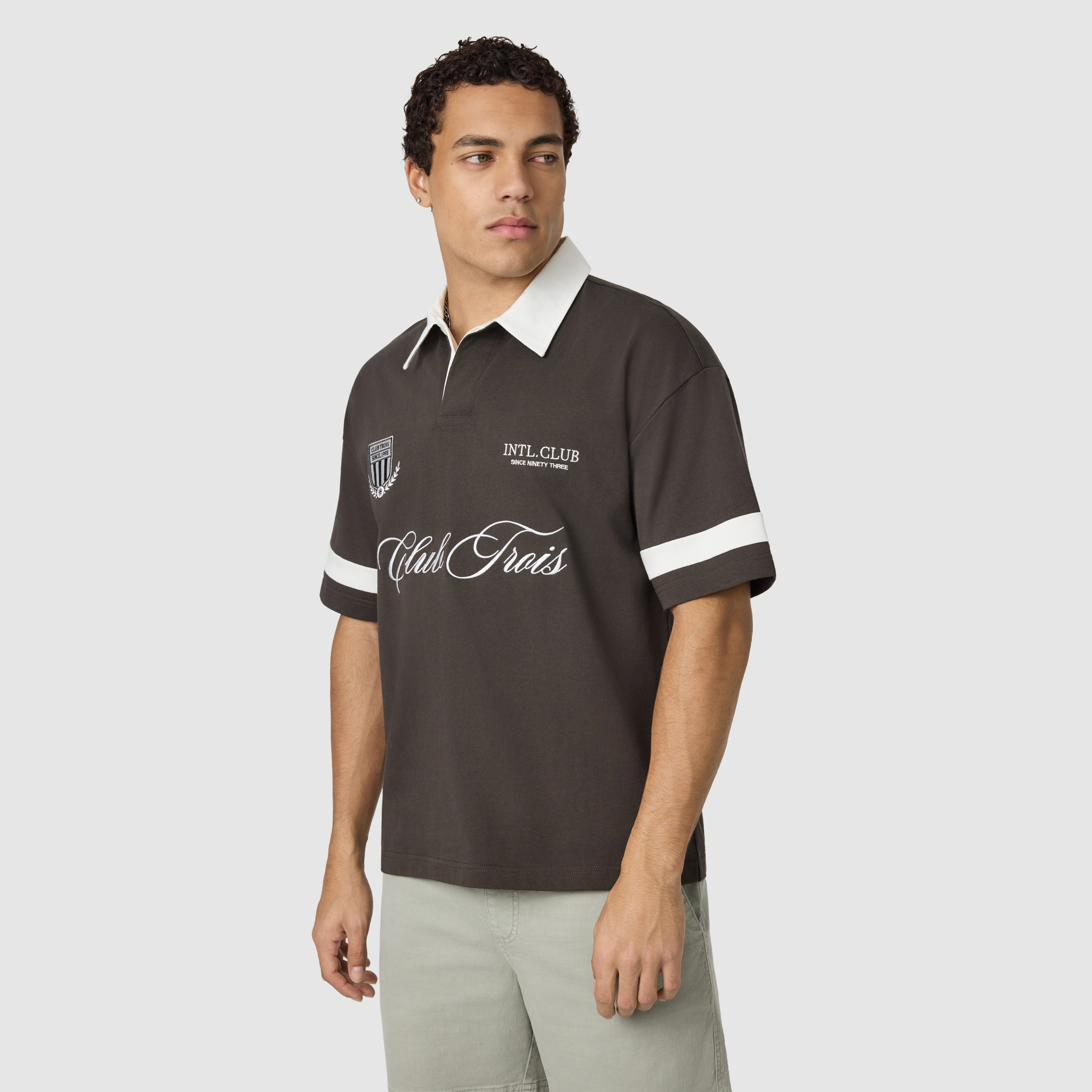 Brown Antoine Boxy Rugby Polo