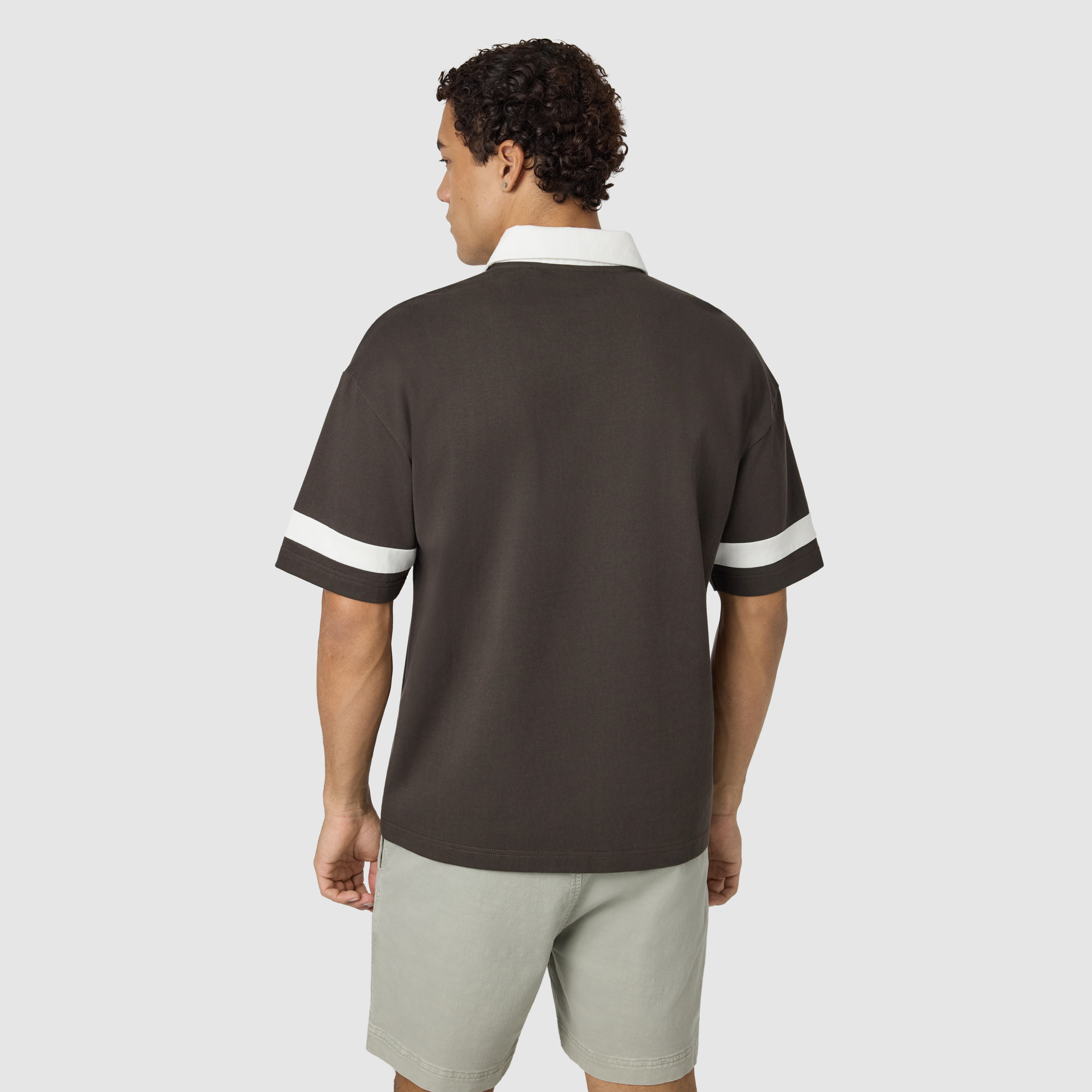 Brown Antoine Boxy Rugby Polo