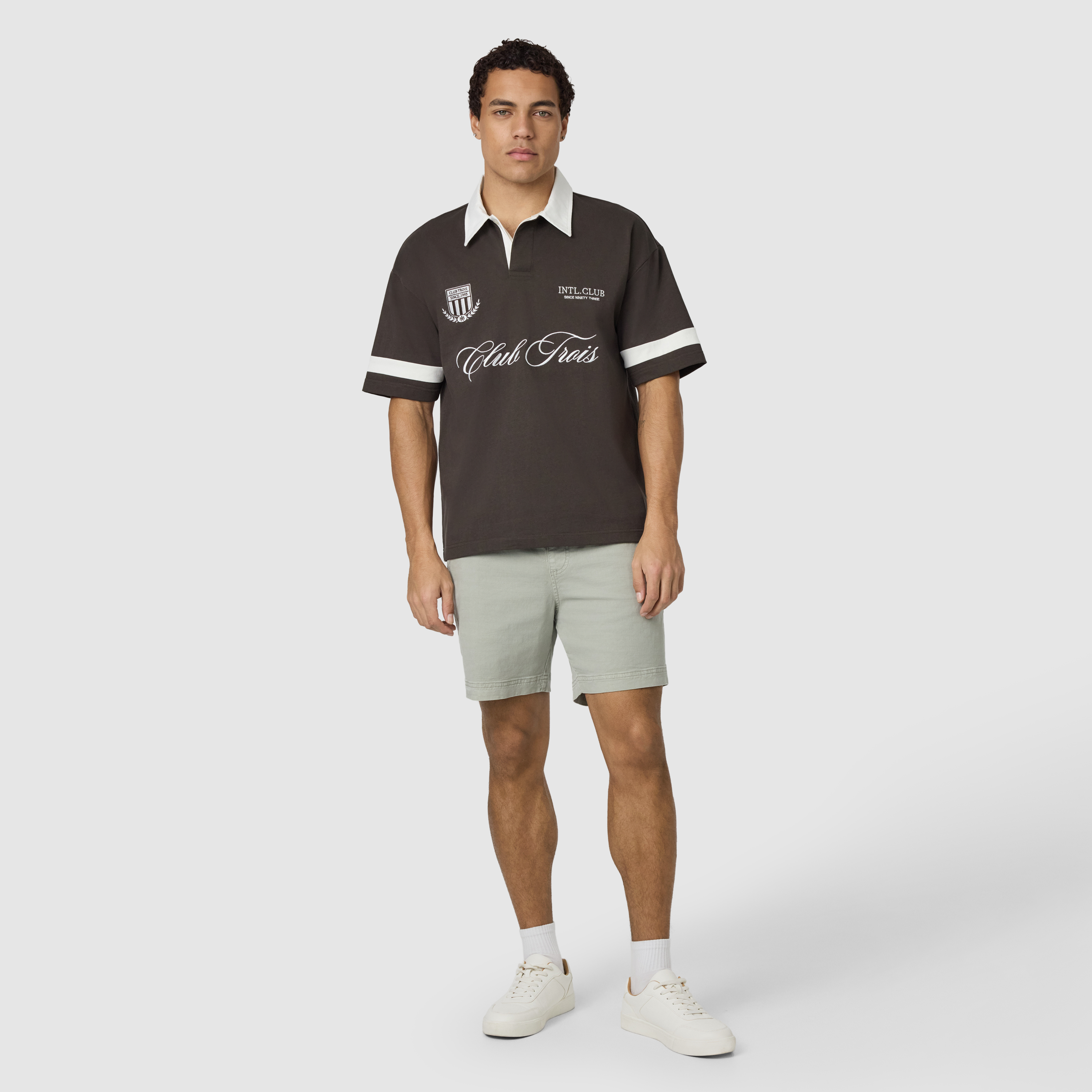 Brown Antoine Boxy Rugby Polo