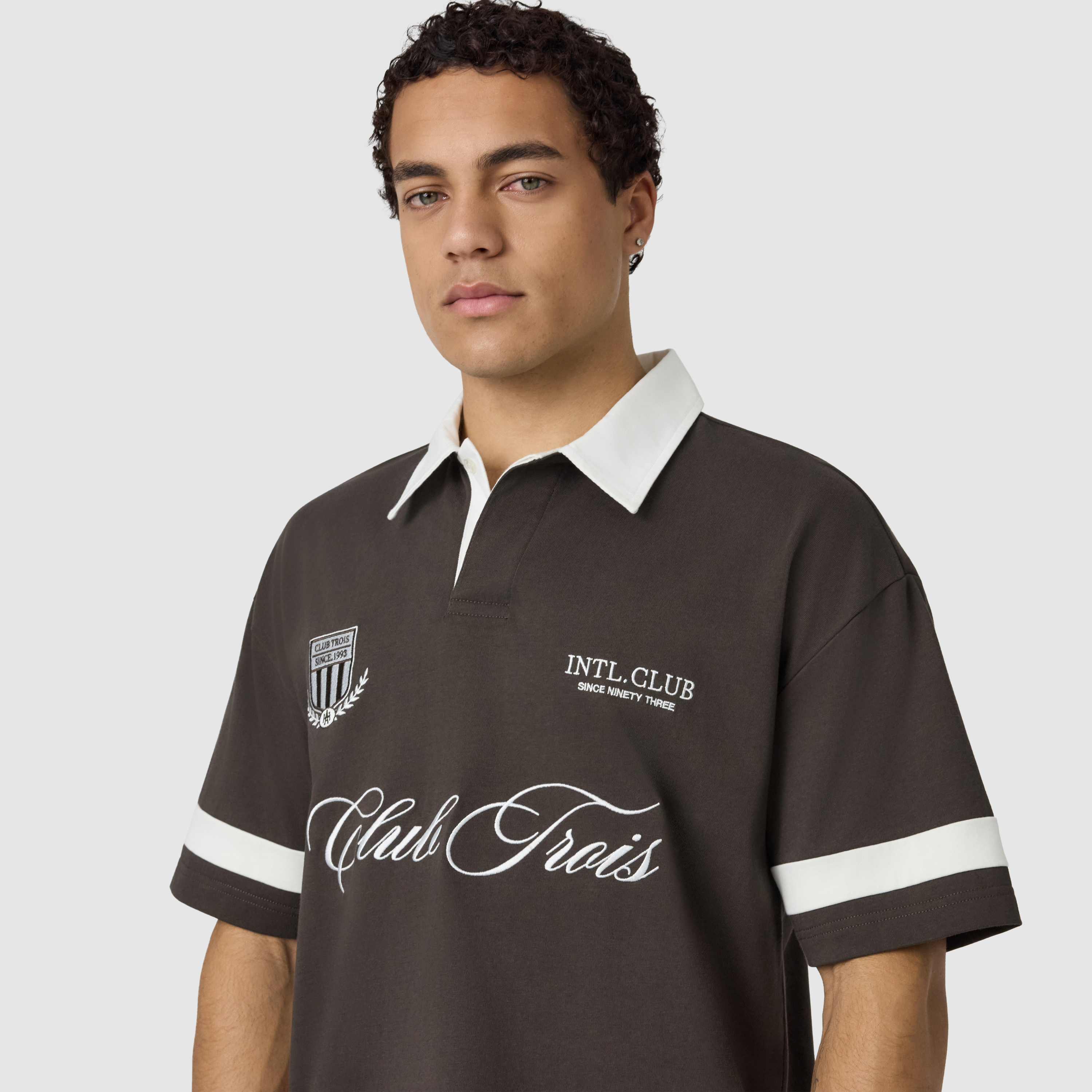Brown Antoine Boxy Rugby Polo