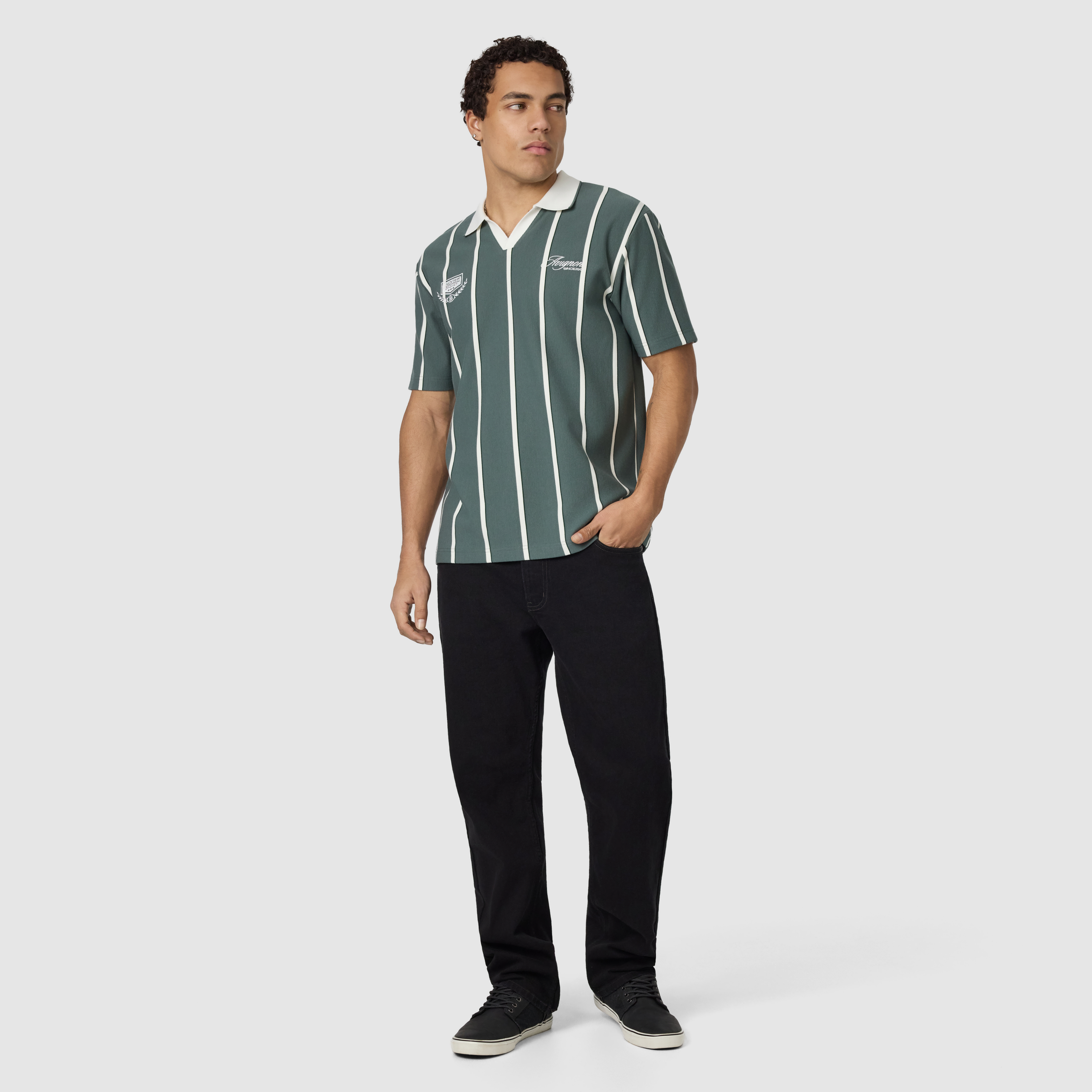 Green Avignon Relaxed Stripe Polo