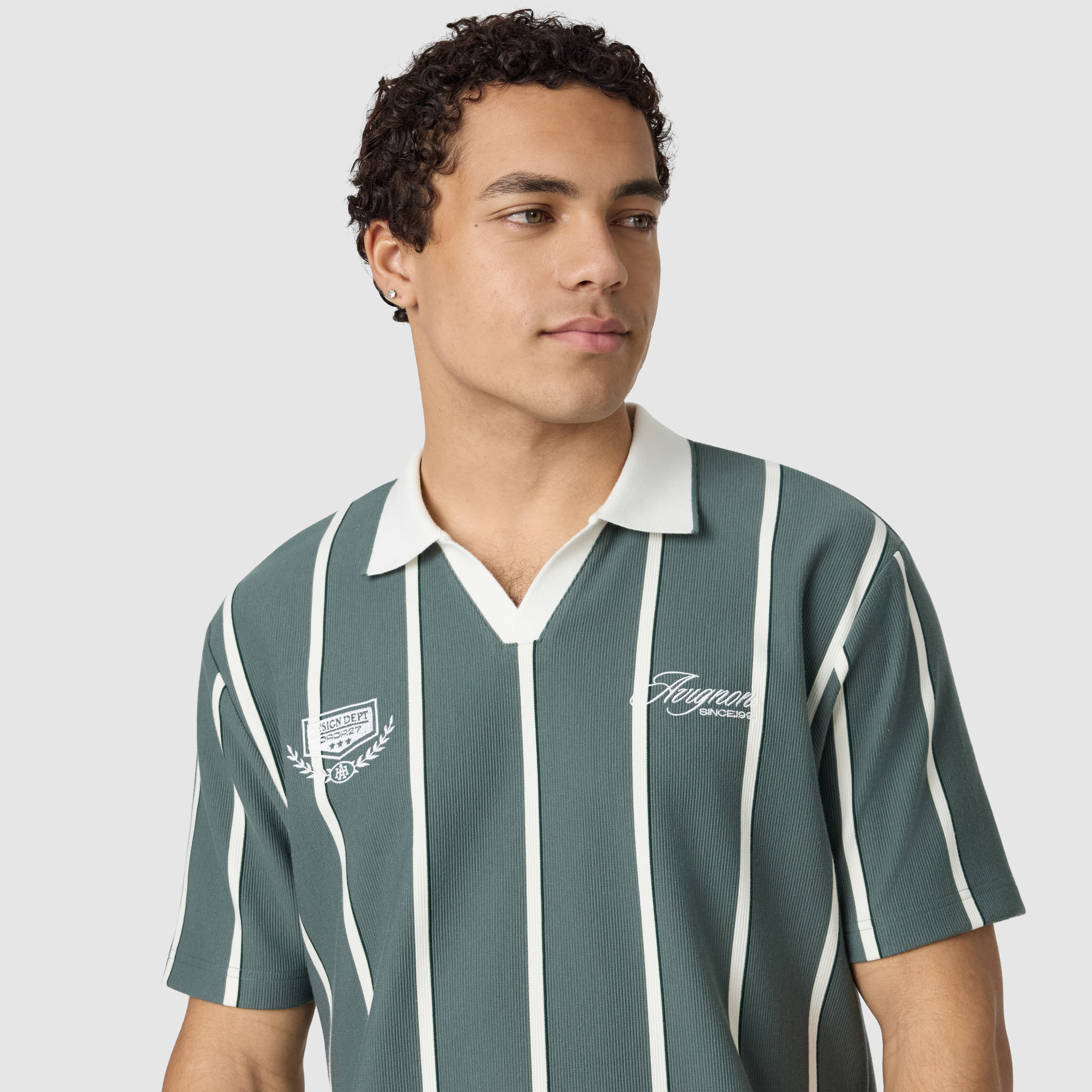 Green Avignon Relaxed Stripe Polo