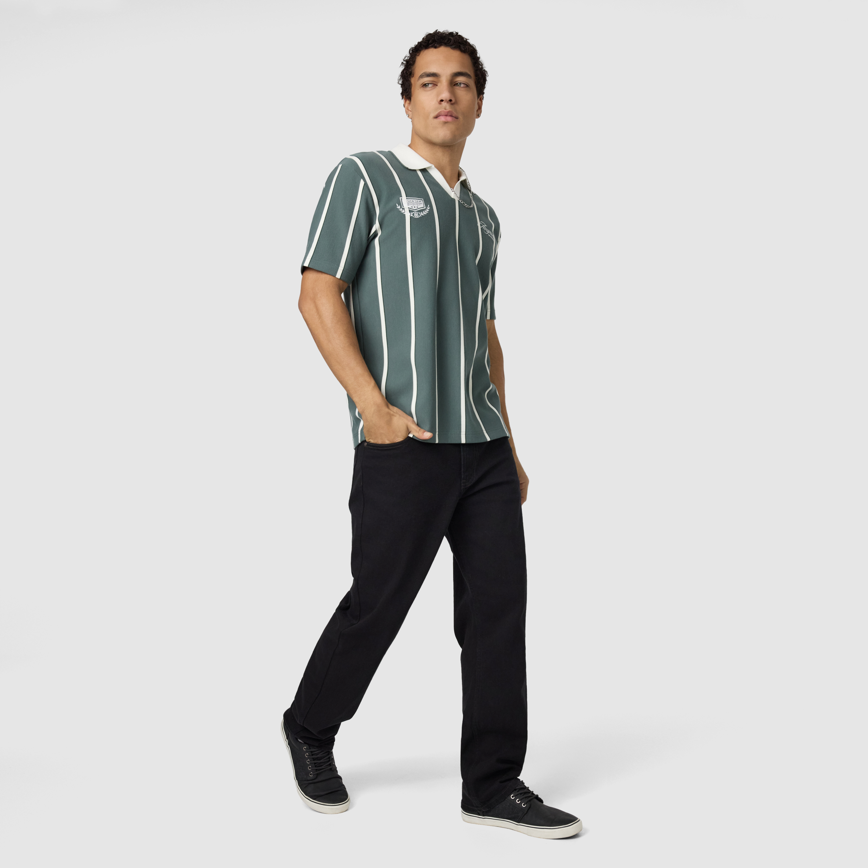 Green Avignon Relaxed Stripe Polo