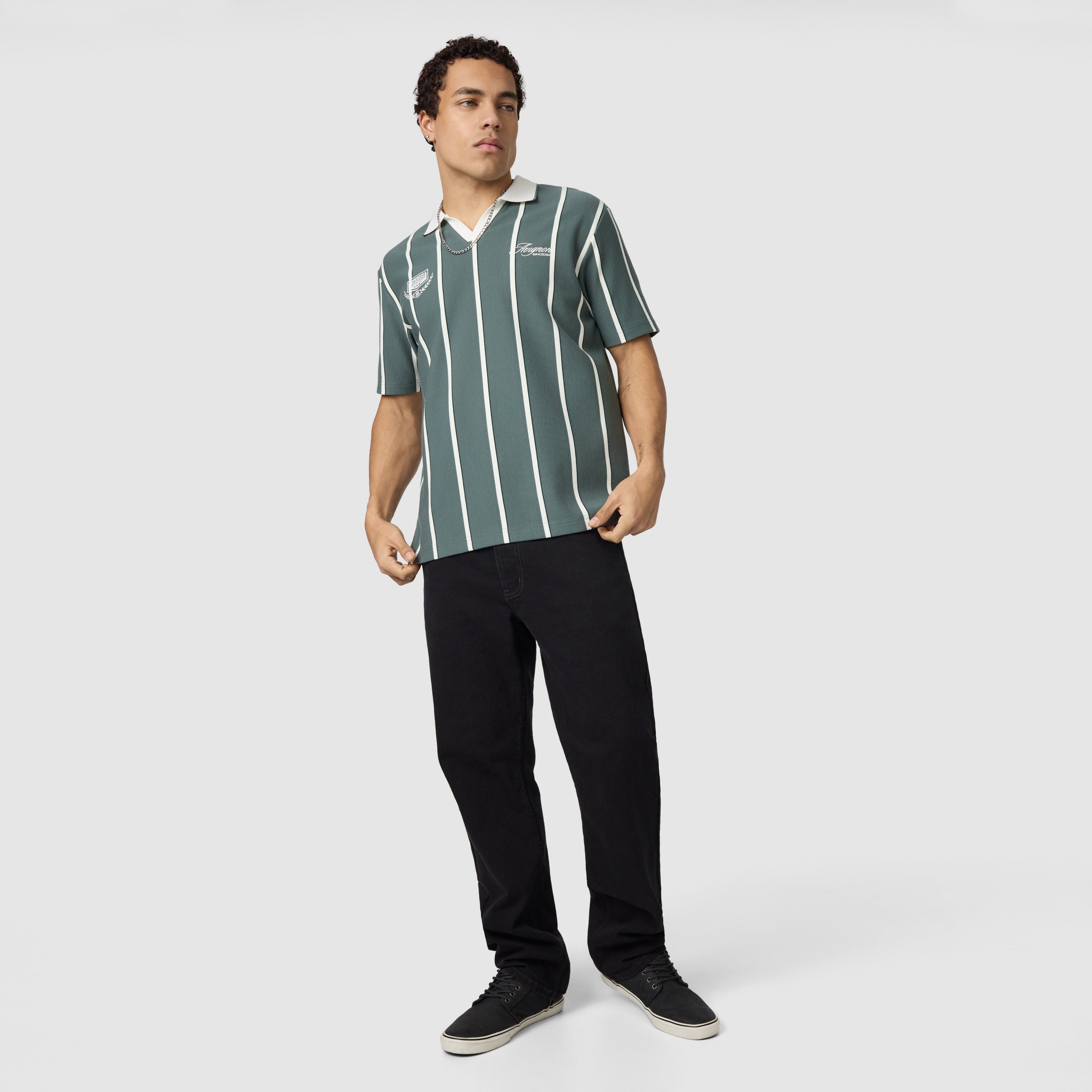Green Avignon Relaxed Stripe Polo