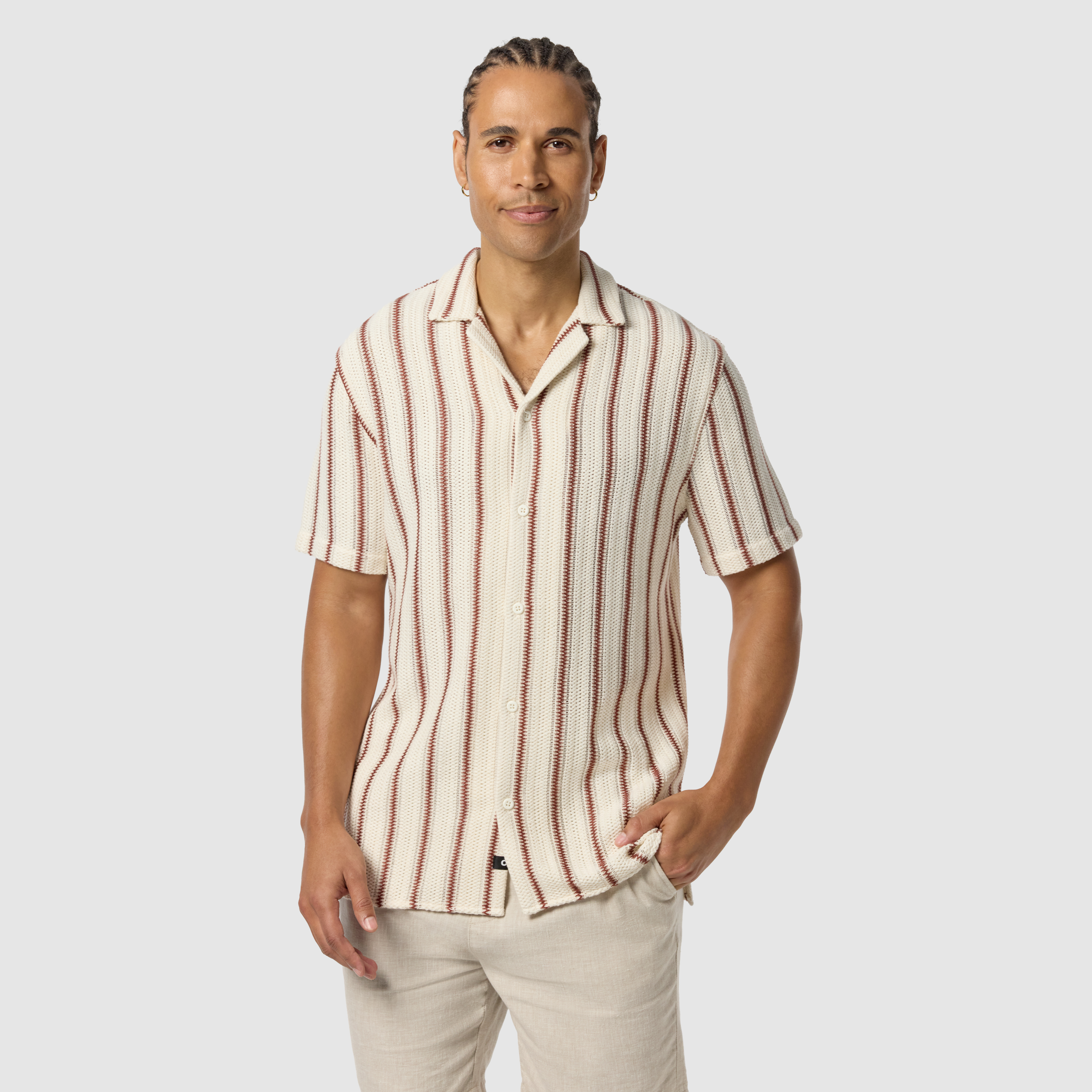 Brodie Stripe Textured Short Sleeve Shirt