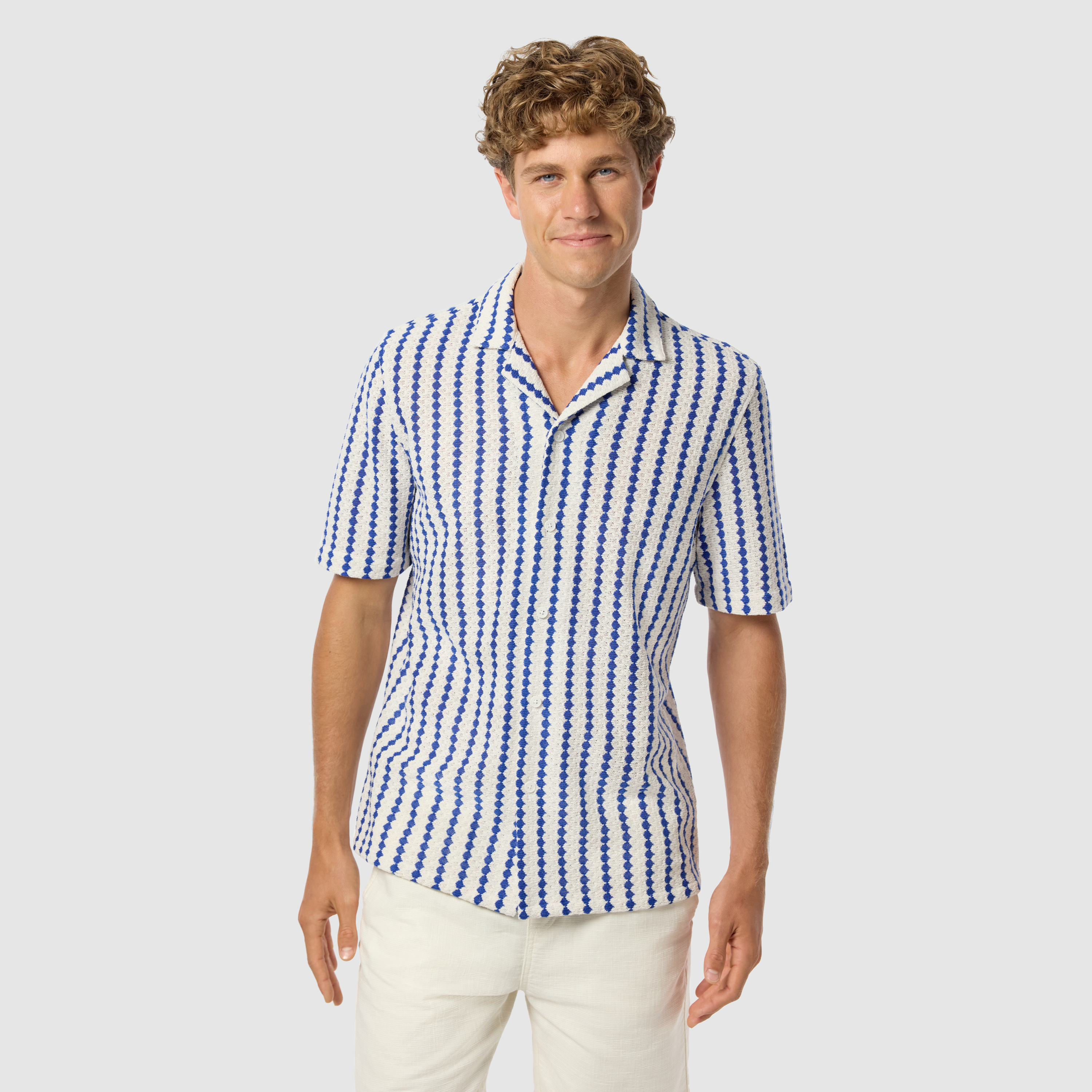Zane Stripe Textured Short Sleeve Shirt