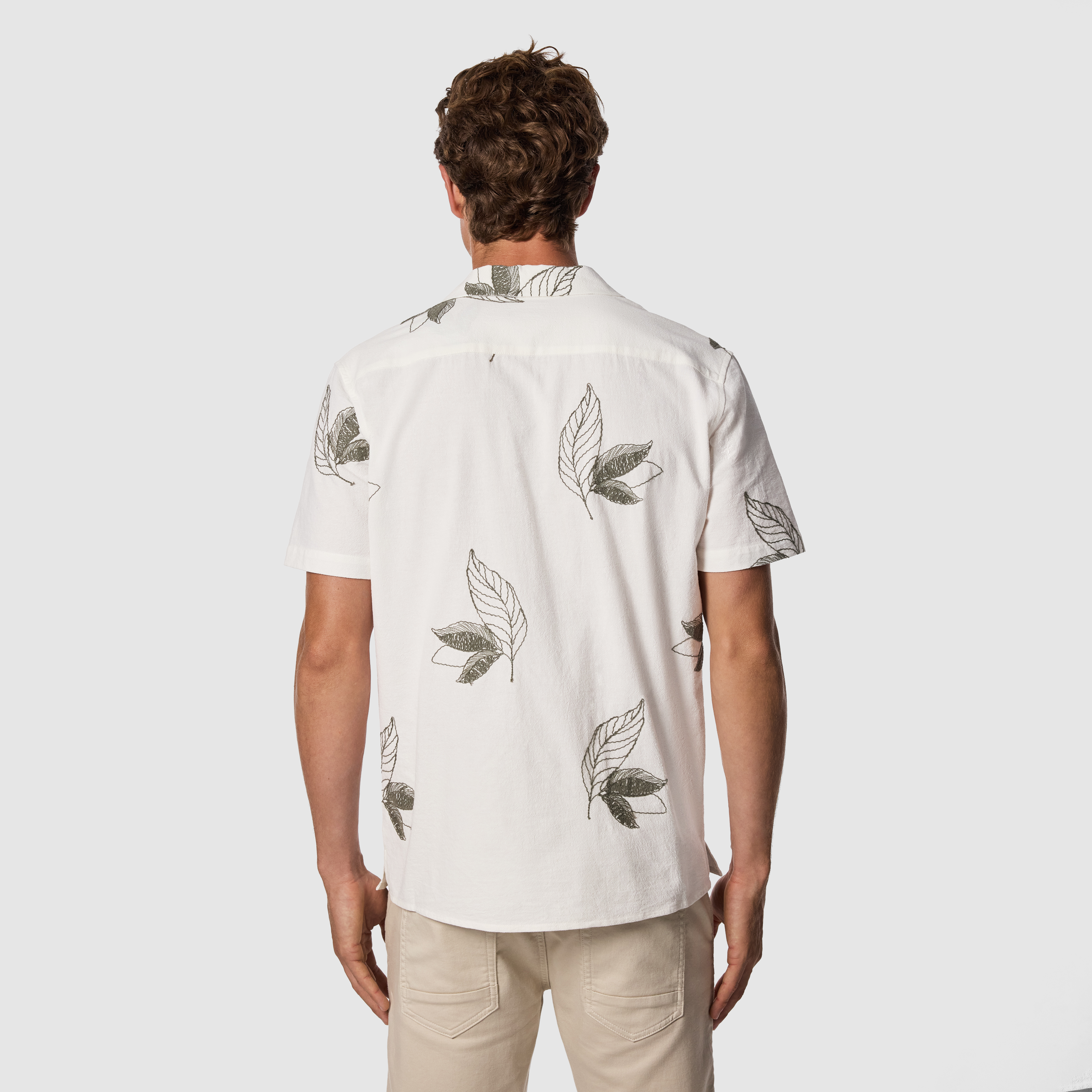 Off White Blake Embroidered Short Sleeve Shirt