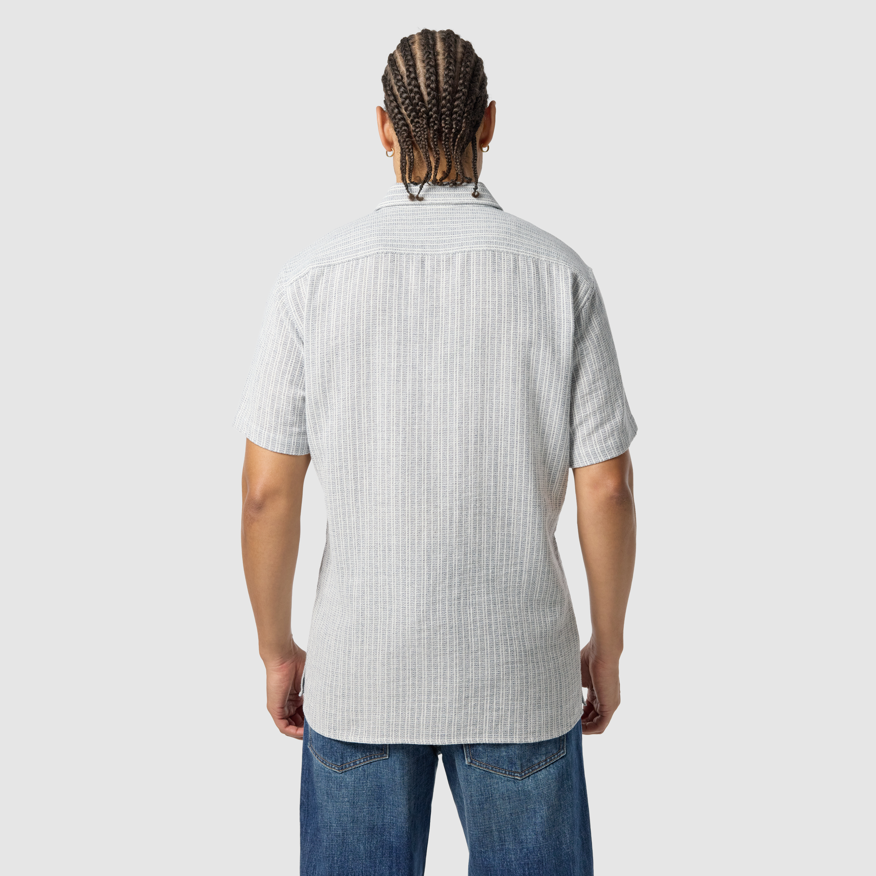 Blue Hoddle Textured Short Sleeve Shirt