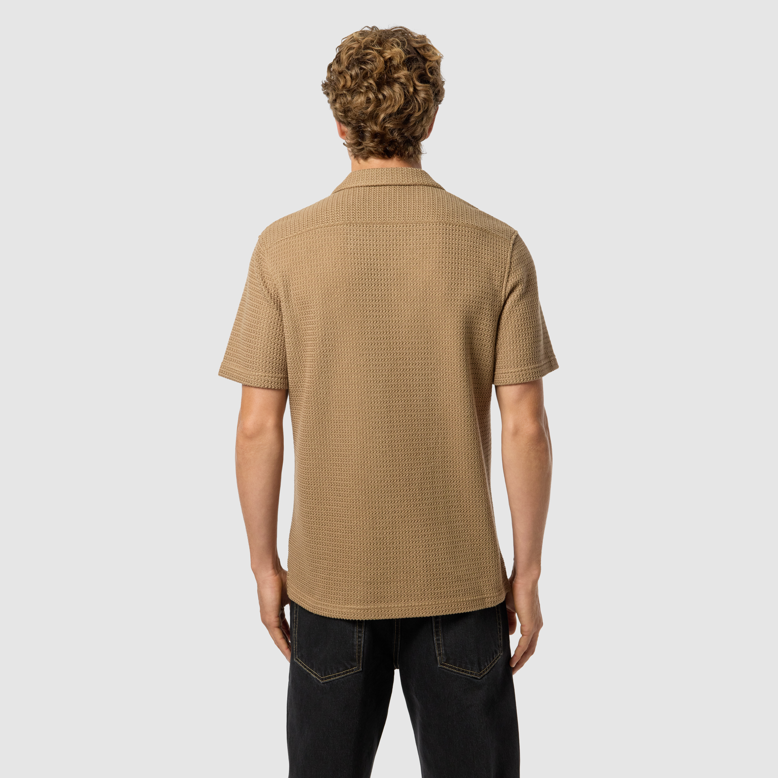 Caramel Punt Textured Short Sleeve Shirt