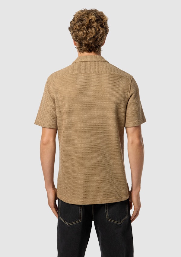 Caramel Punt Textured Short Sleeve Shirt