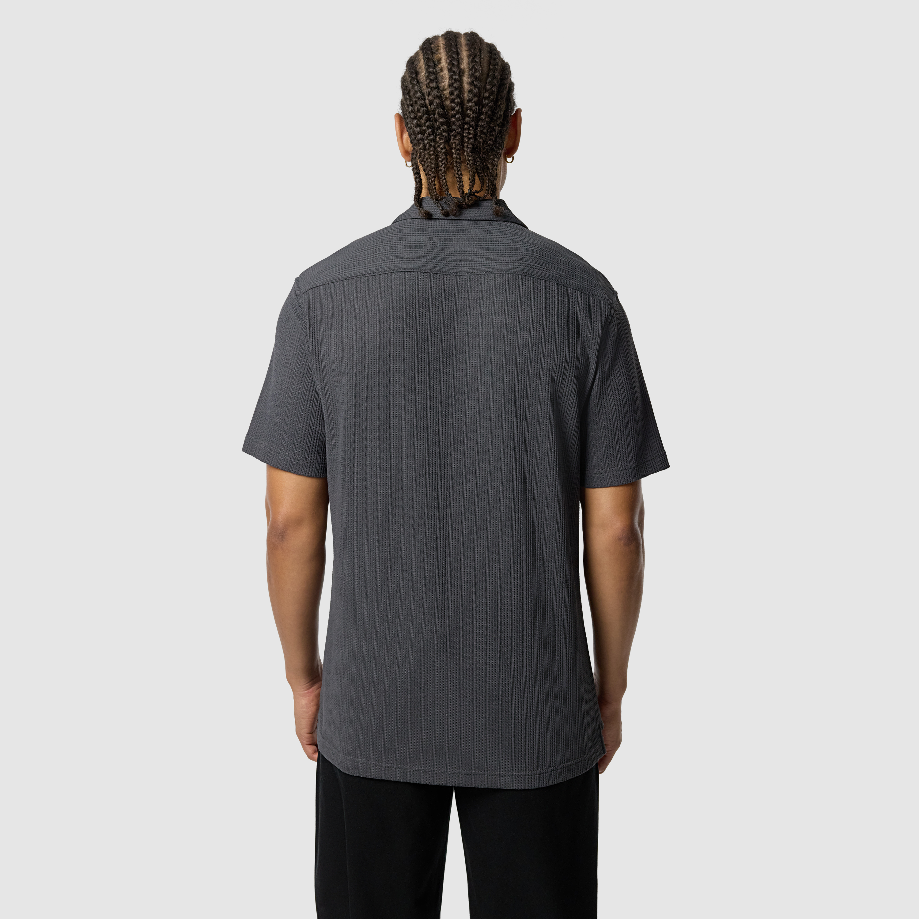 Charcoal Astor Textured Short Sleeve Shirt