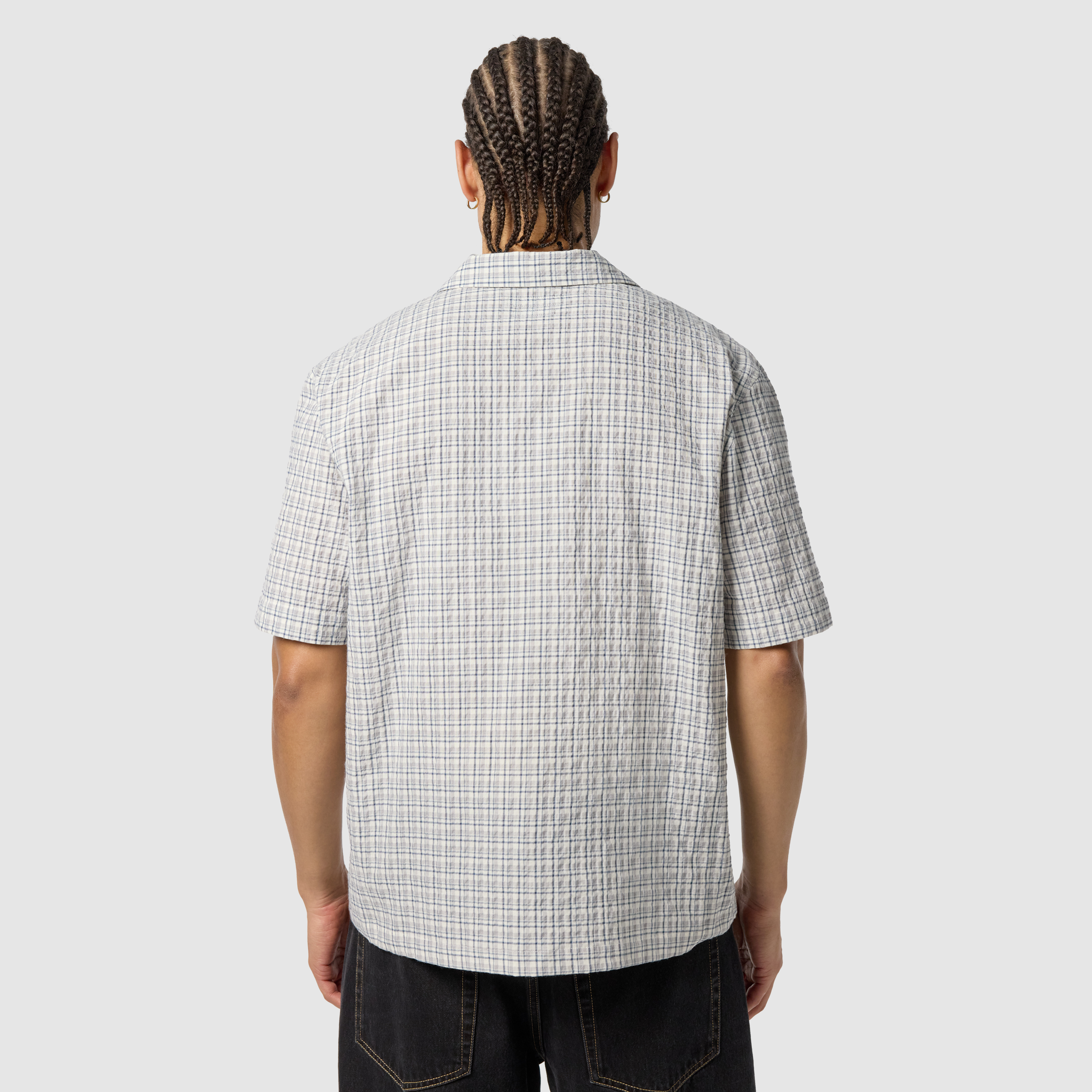 Grey Acland Check Boxy Short Sleeve Shirt