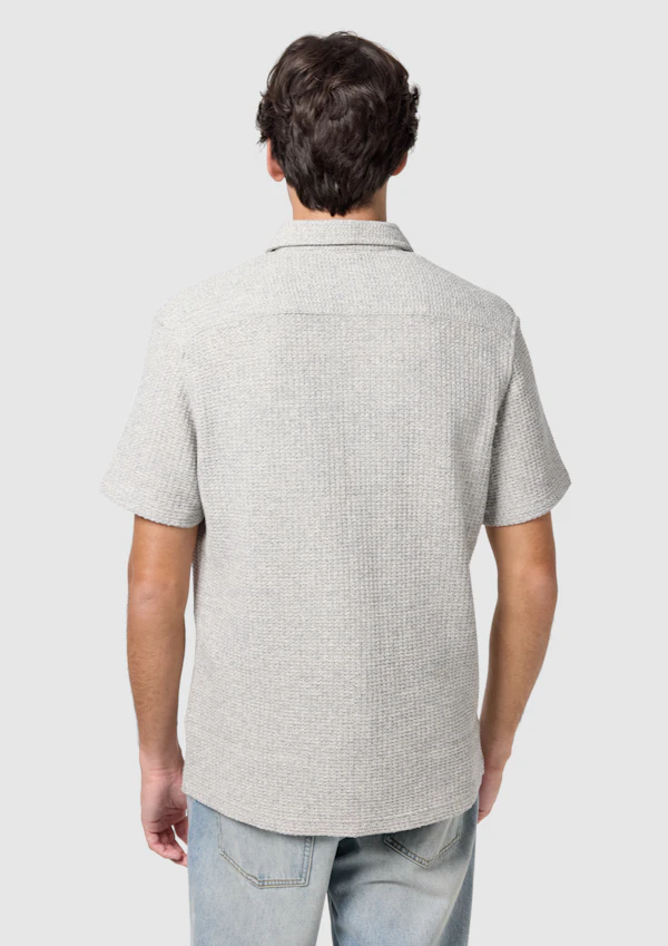 Steel Blue Flinders Textured Sleeve Shirt