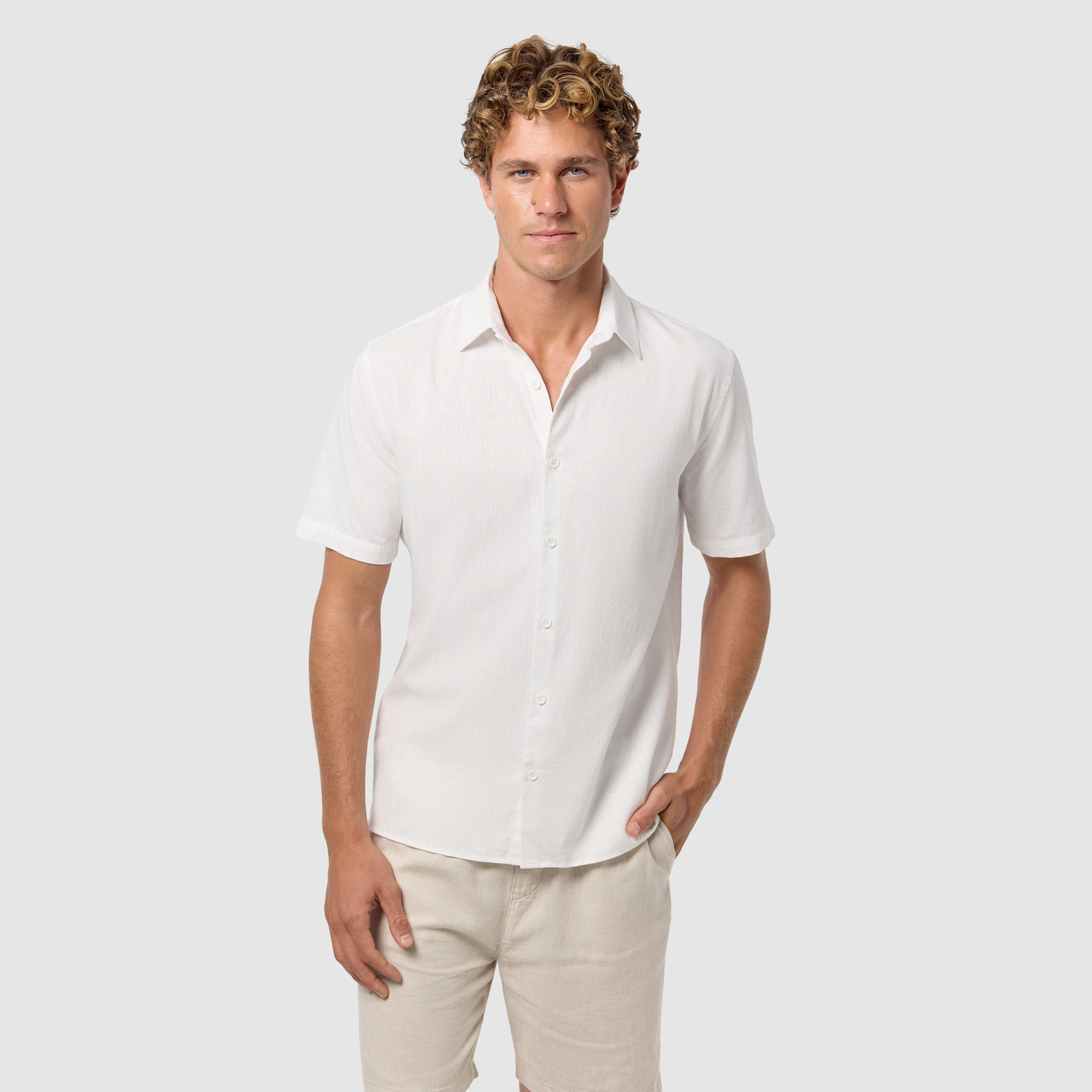 Madison Cotton Linen Short Sleeve Shirt
