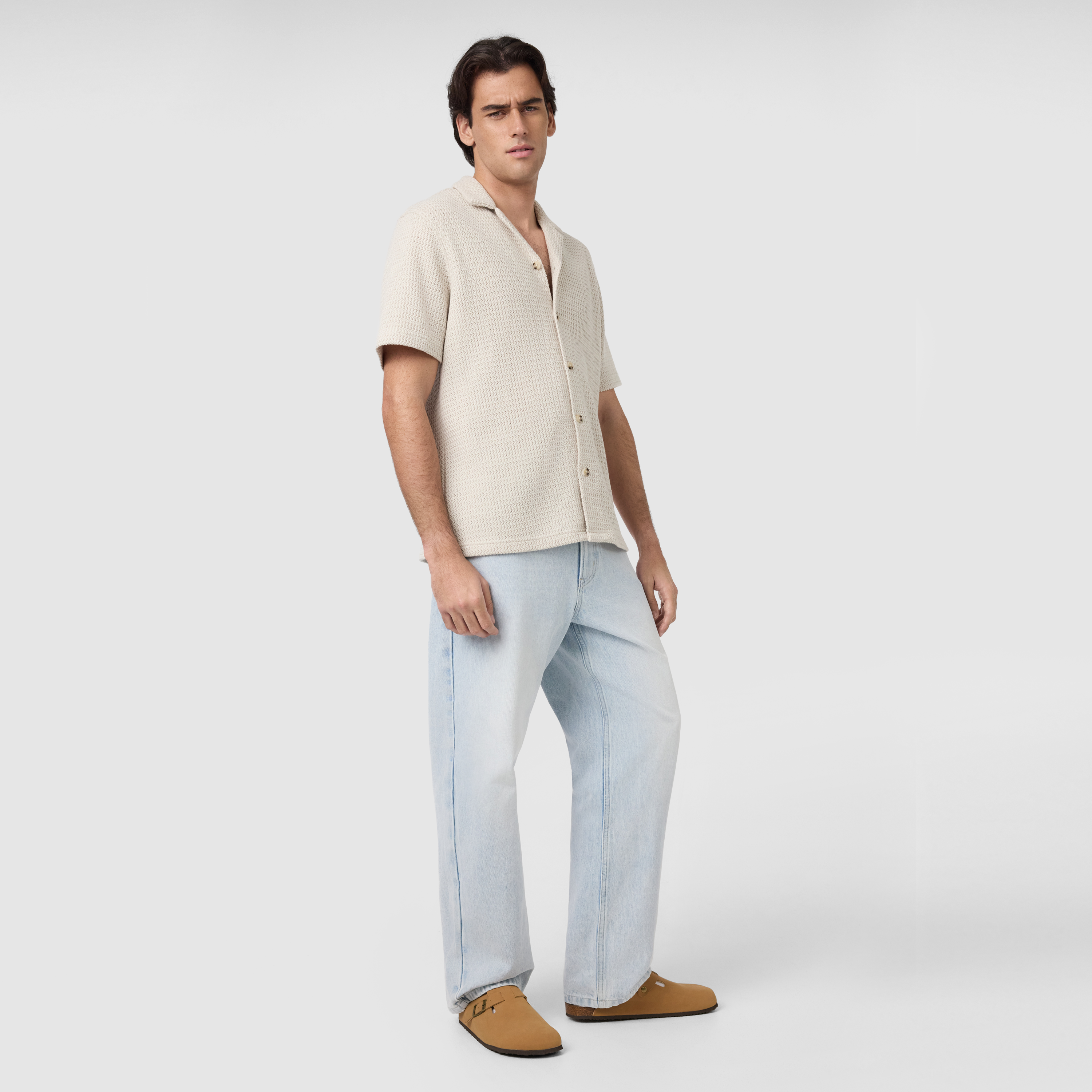 Sand Ashford Textured Short Sleeve Shirt