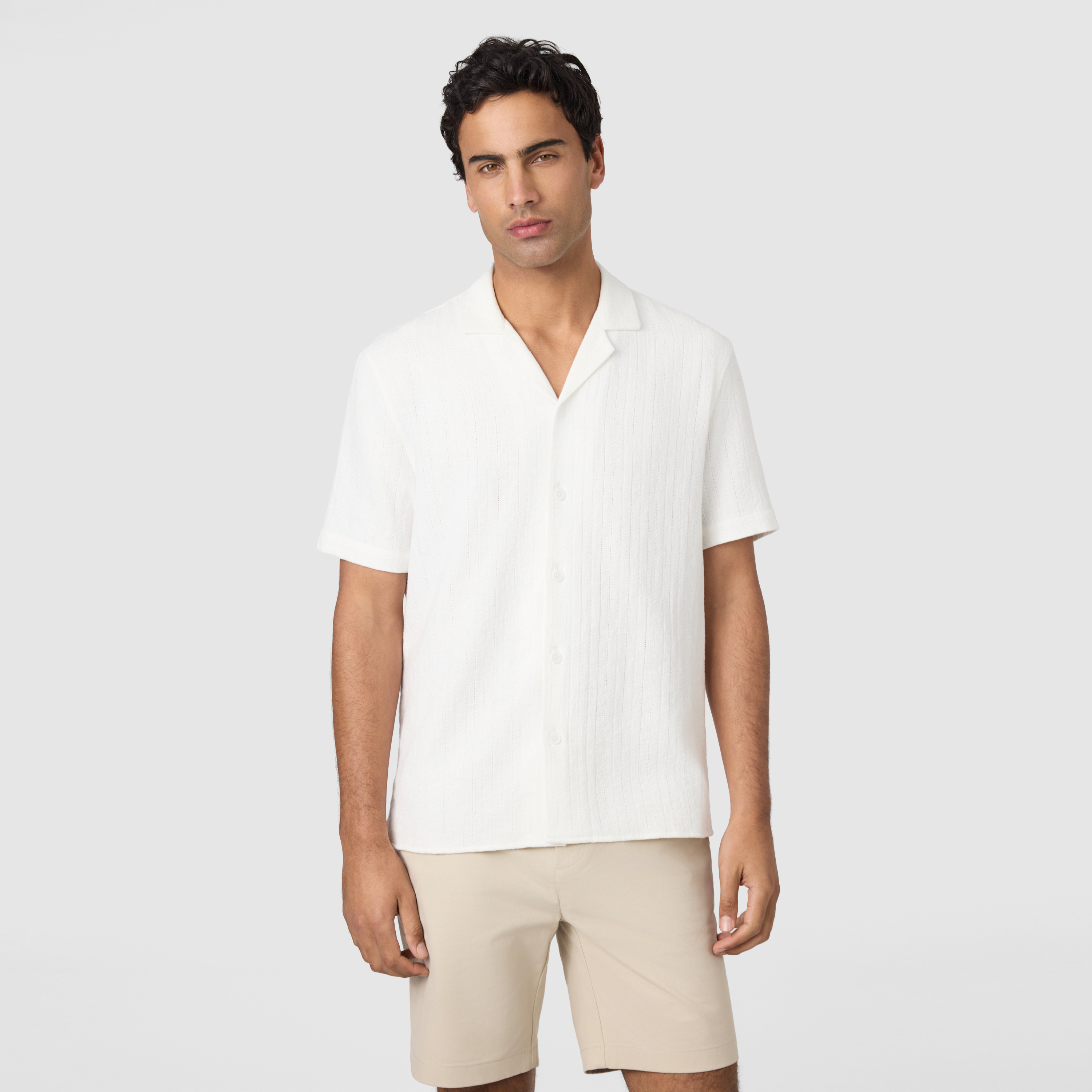Henty Textured Stripe Short Sleeve Shirt