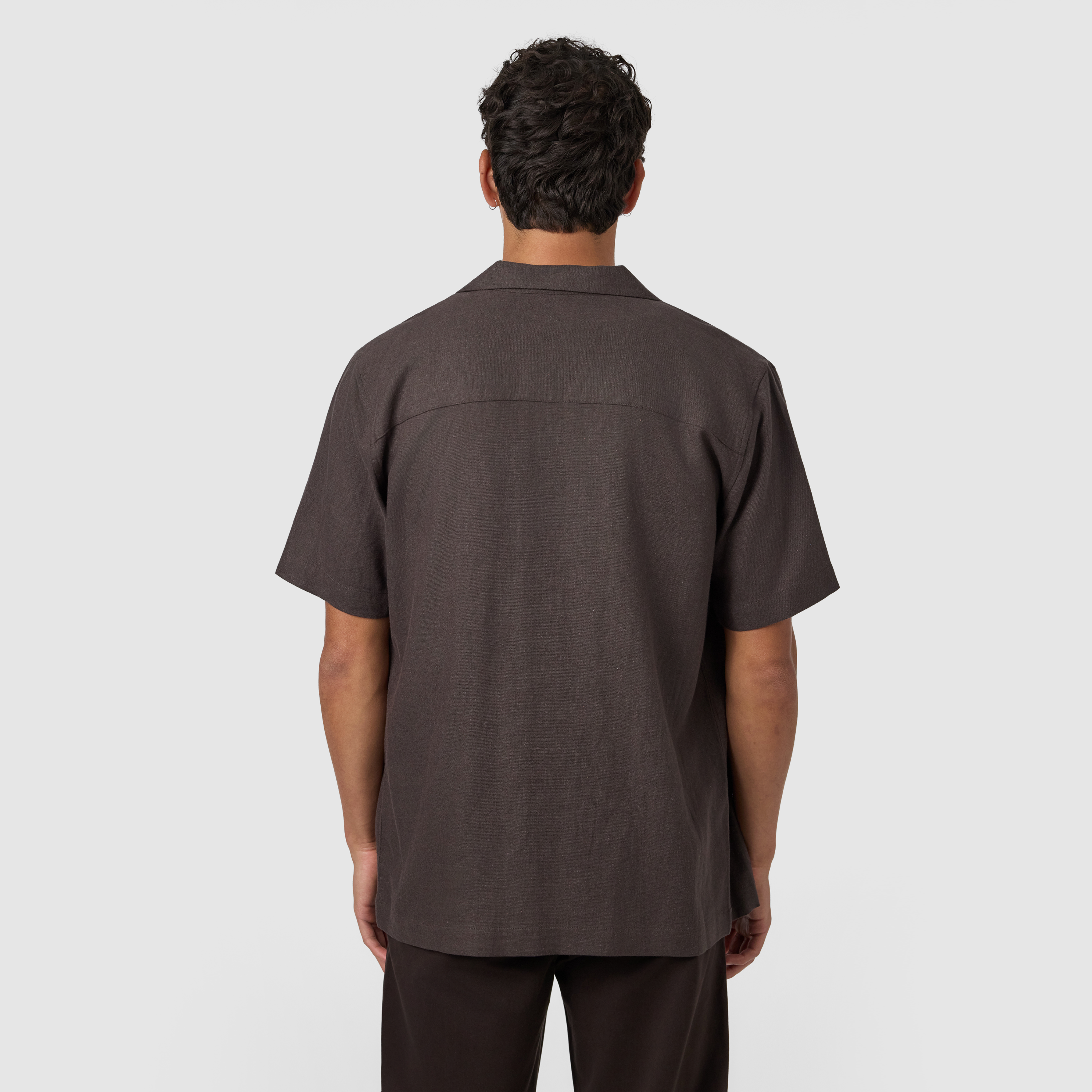 Chocolate Harbour Linen Blend Short Sleeve Shirt